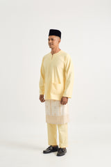 Patawali Modern Fit Baju Melayu Teluk Belanga - Soft Yellow