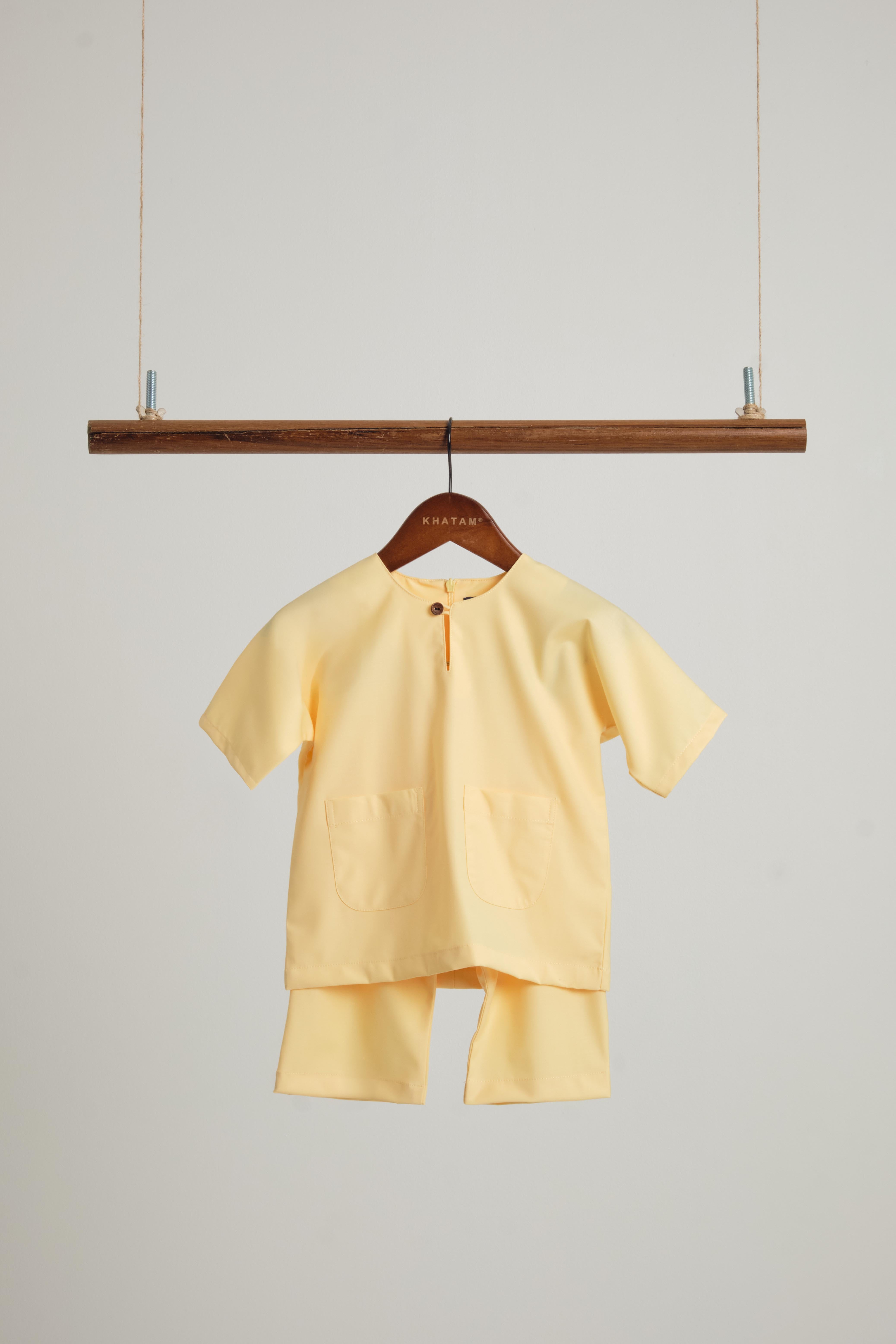 Patawali Baby Boys Baju Melayu Teluk Belanga - Soft Yellow