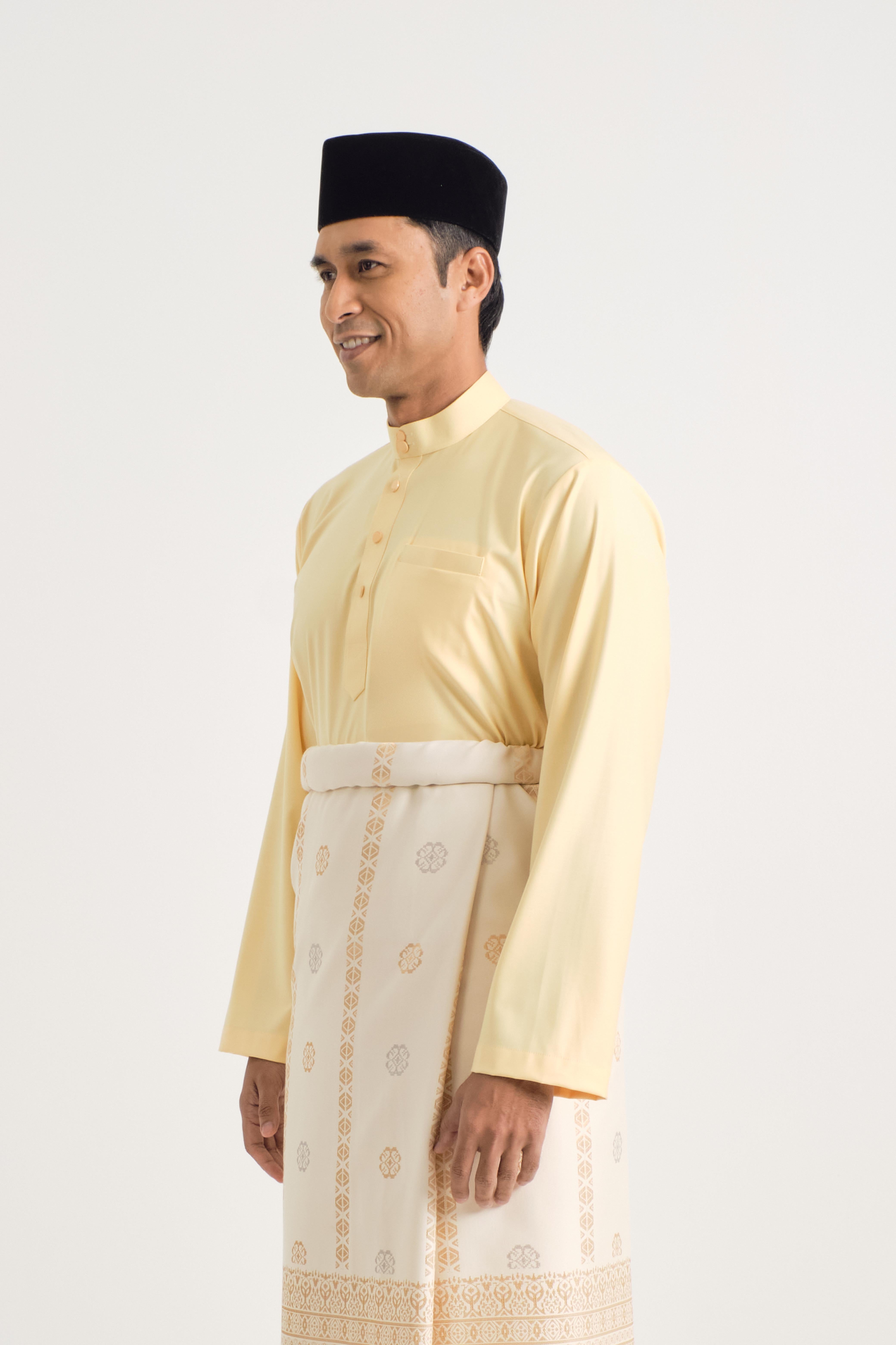 Patawali Baju Melayu Cekak Musang - Soft Yellow