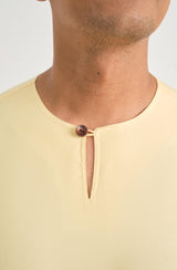 Patawali Modern Fit Baju Melayu Teluk Belanga - Soft Yellow