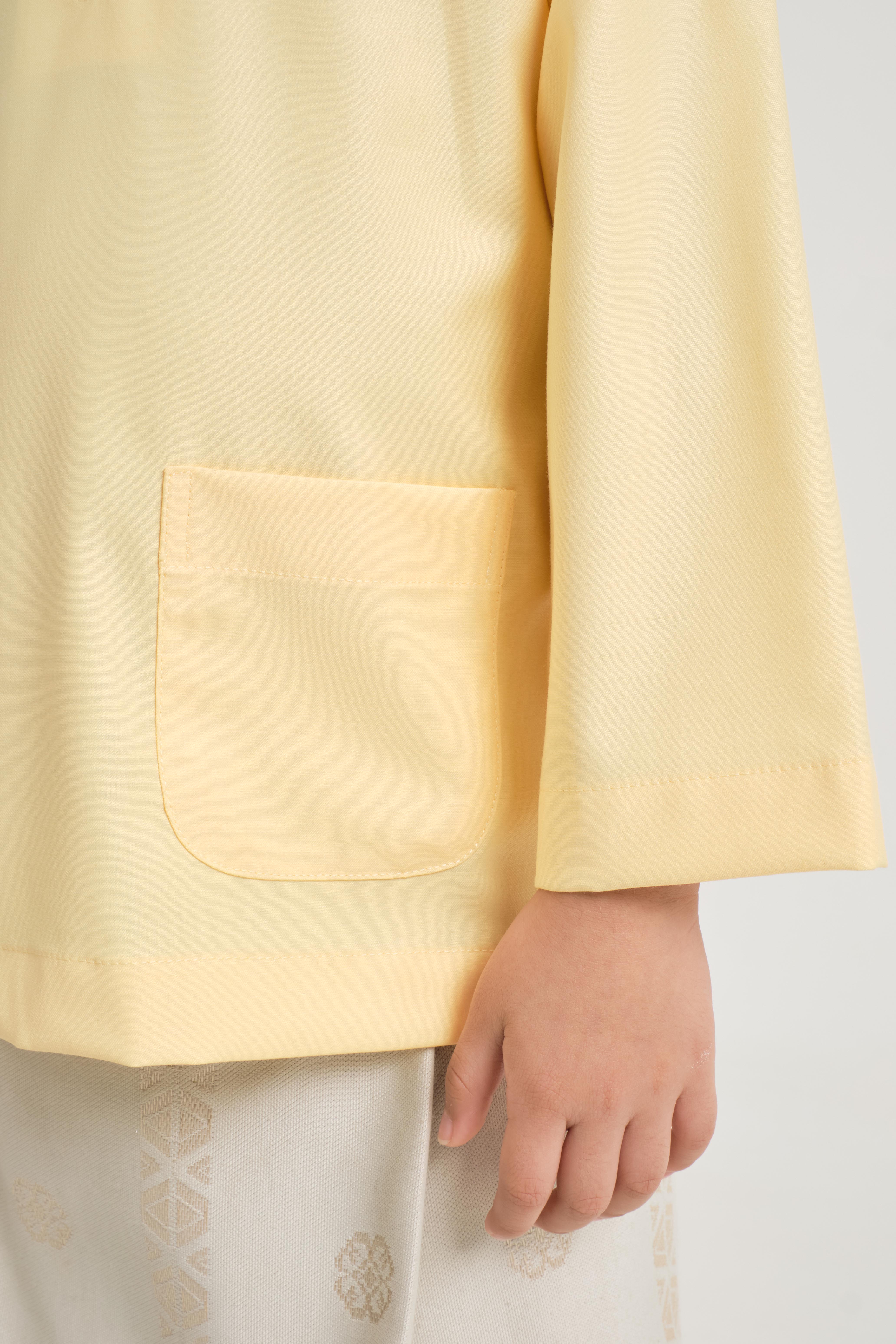 Patawali Boys Baju Melayu Teluk Belanga - Soft Yellow