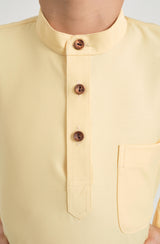 Patawali Boys Baju Melayu Cekak Musang - Soft Yellow