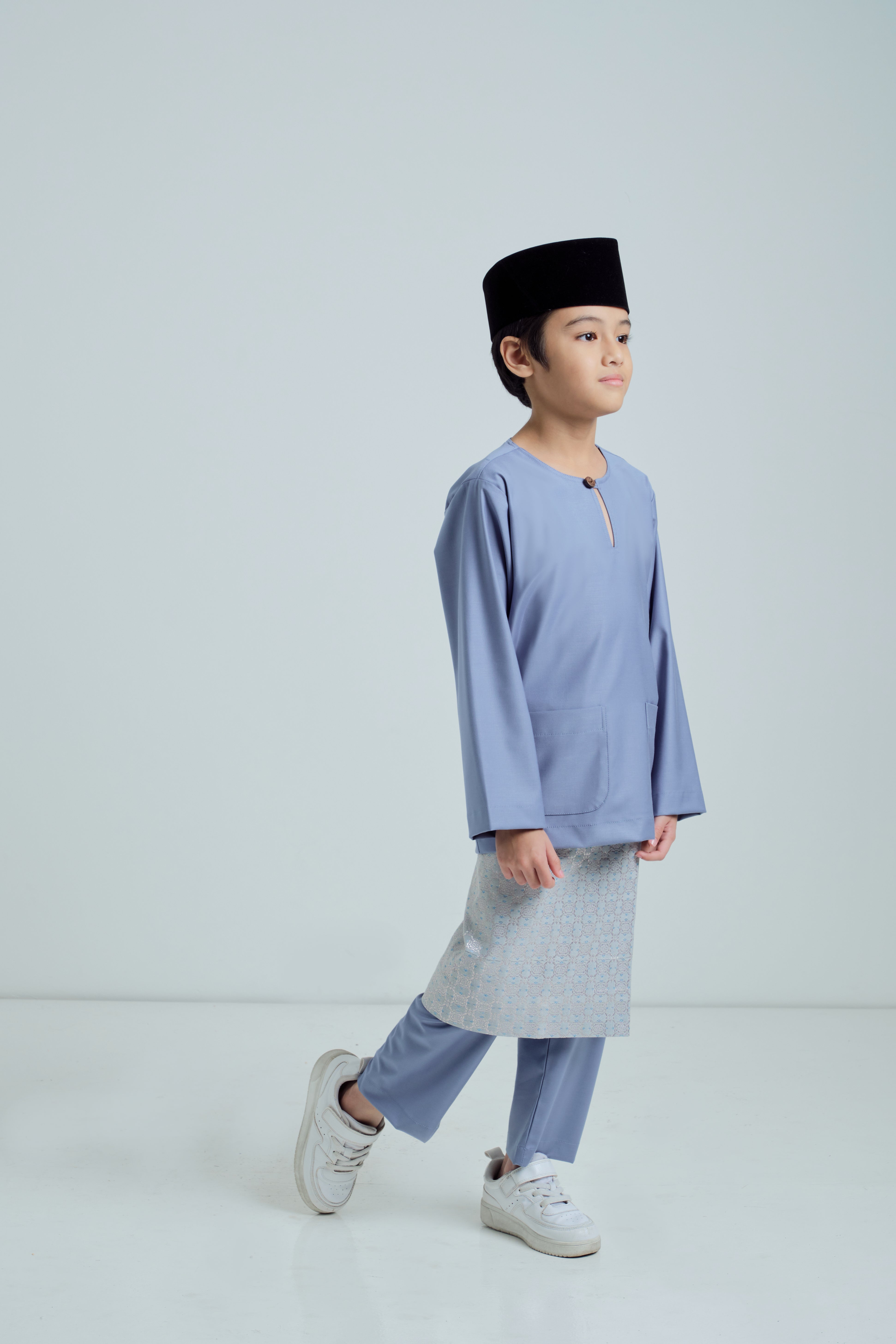 Patawali Boys Baju Melayu Teluk Belanga - Stone Blue