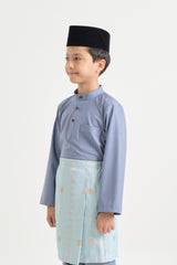 Patawali Boys Baju Melayu Cekak Musang - Stone Blue
