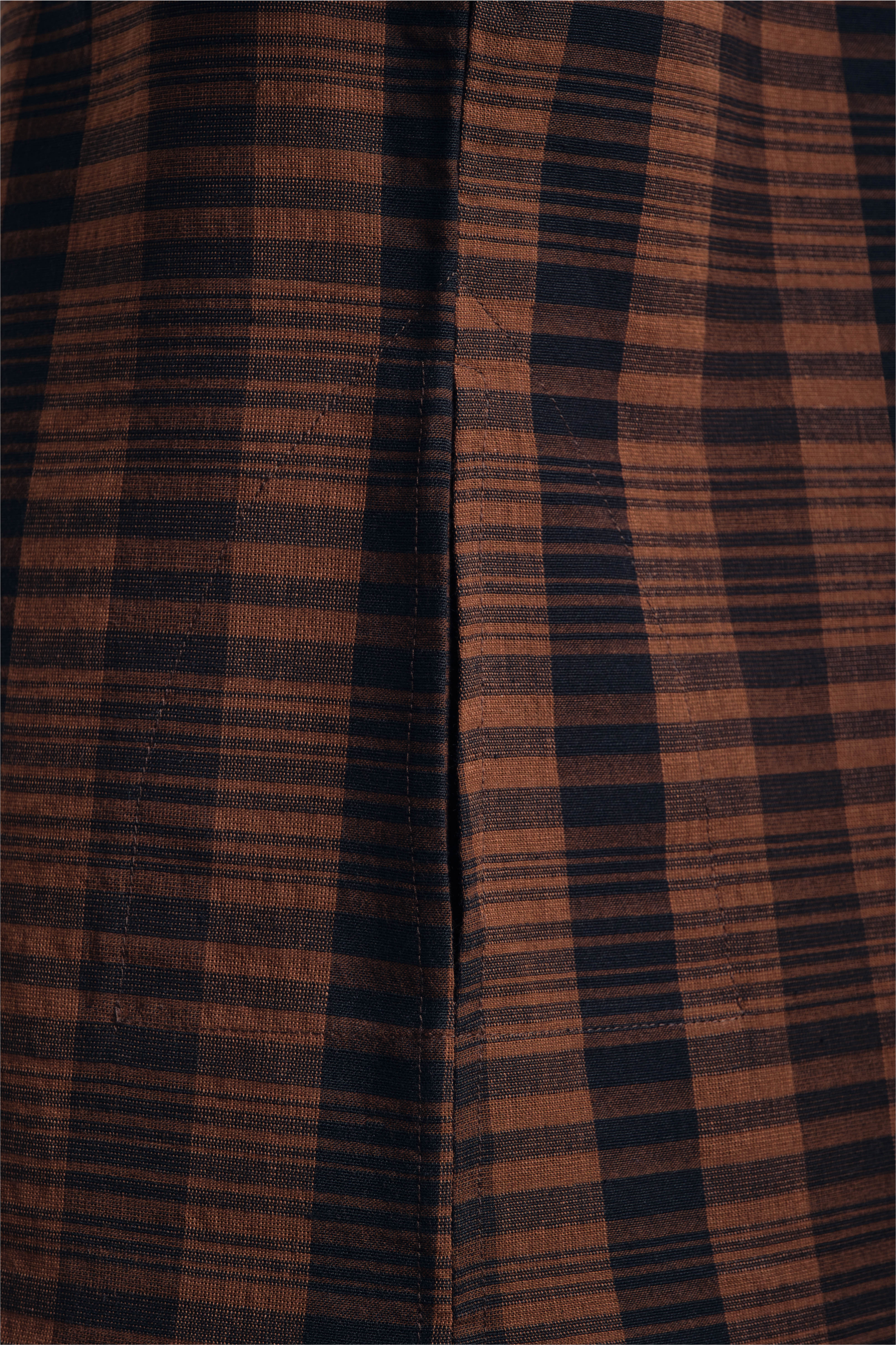 Mansoor Three Quarter Sleeve Top - Copper Black Stripe