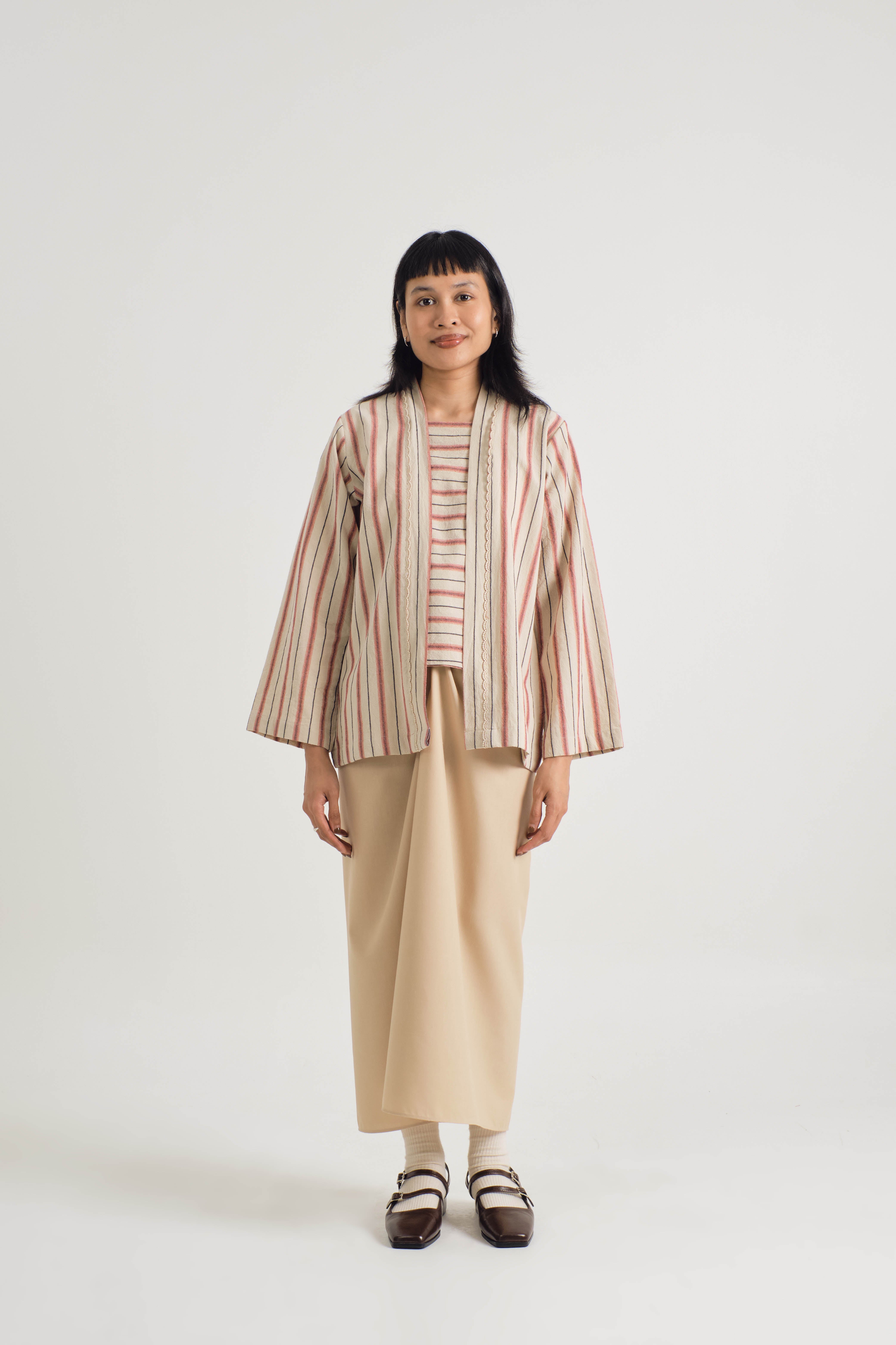 Palong Kebaya Pendek - Stripe Beige