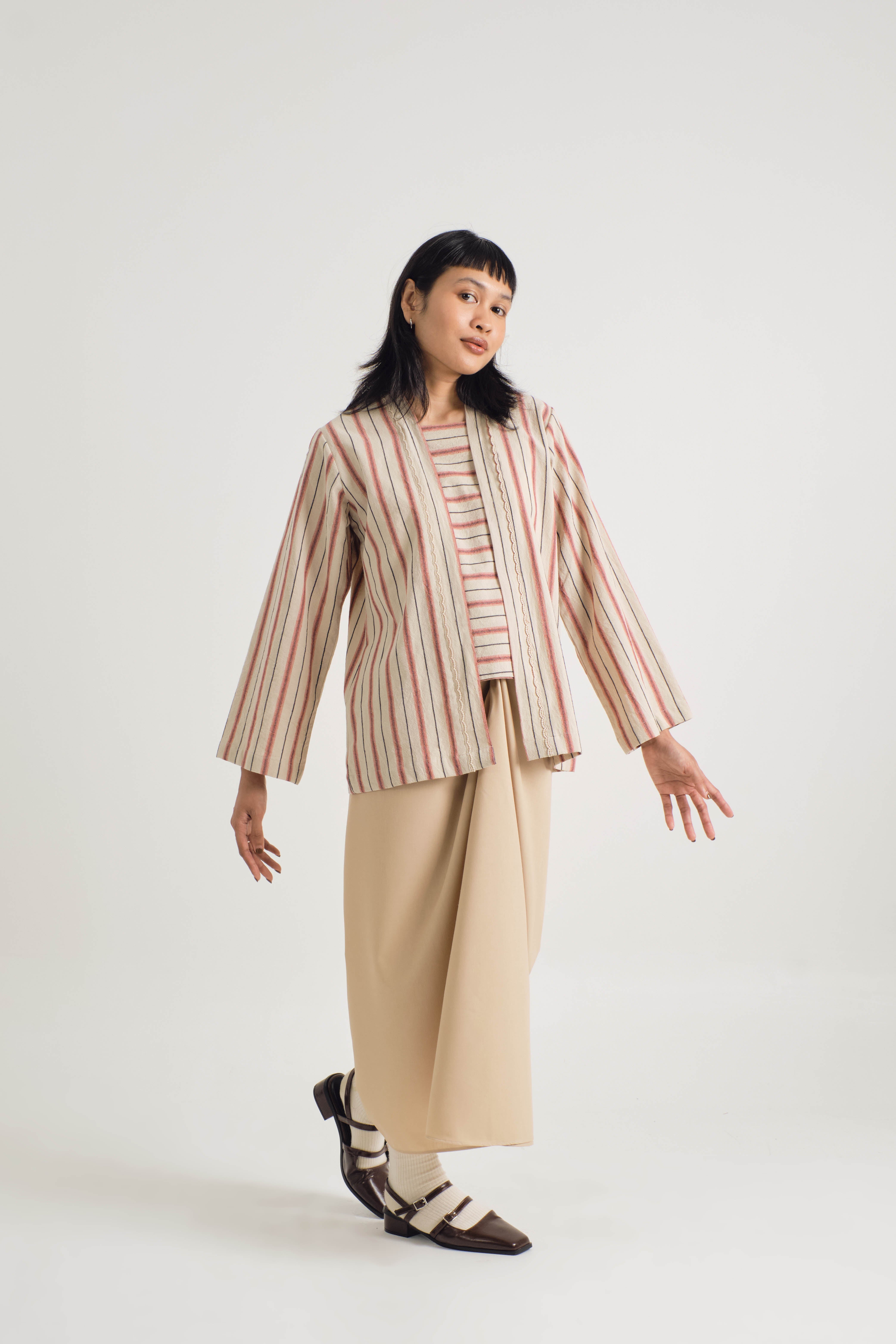 Palong Kebaya Pendek - Stripe Beige