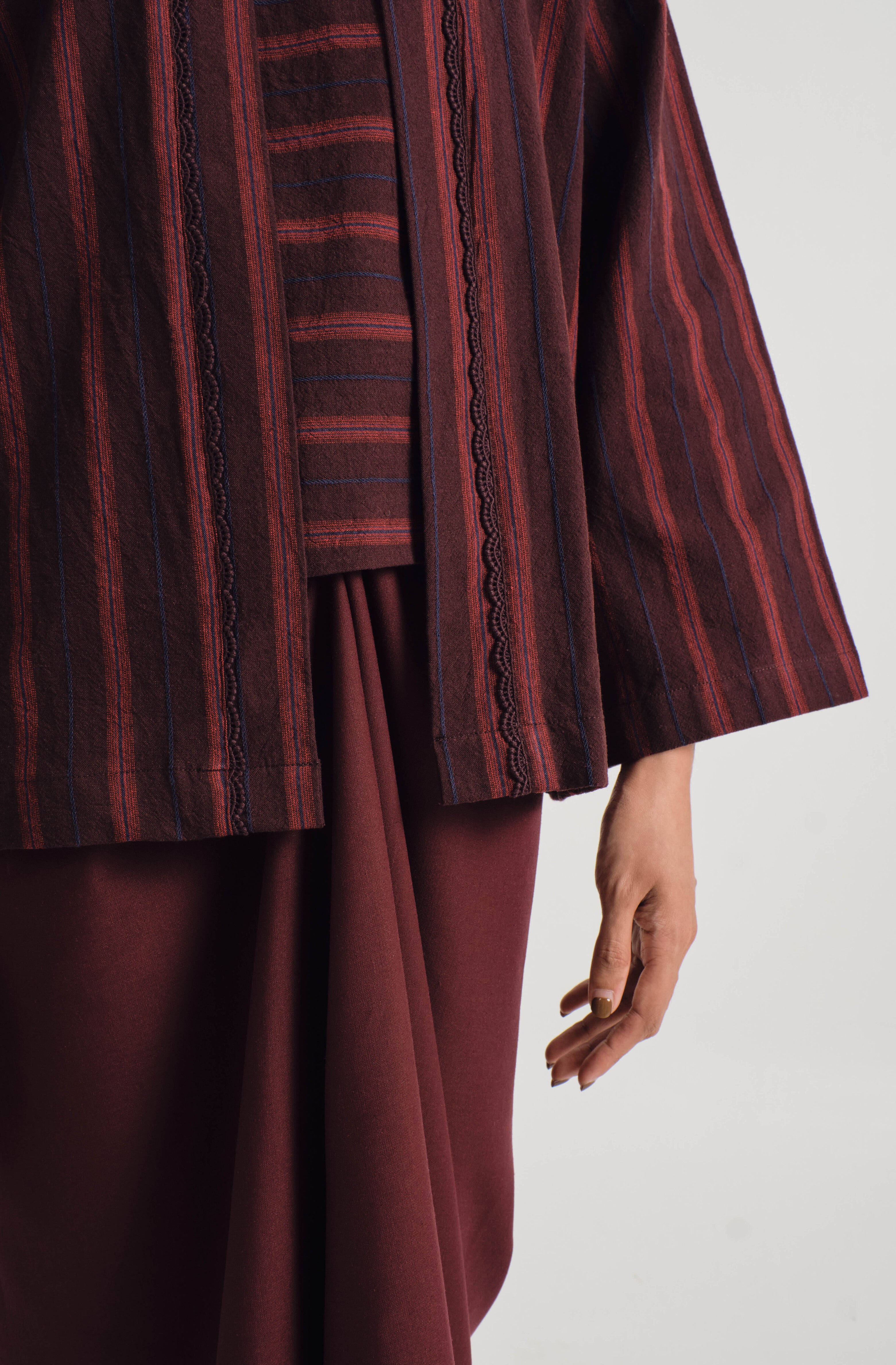 Palong Kebaya Pendek - Stripe Burgundy