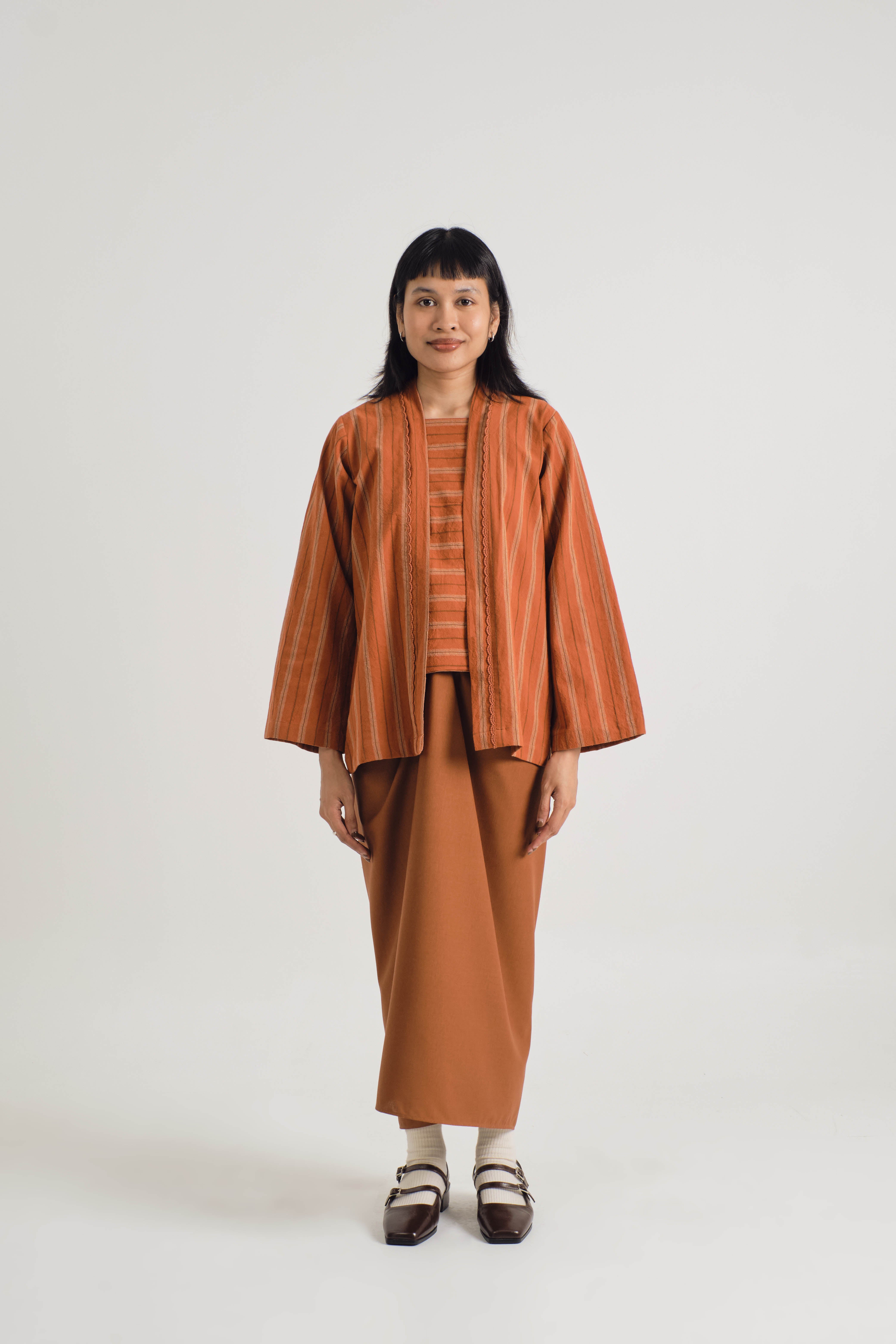 Palong Kebaya Pendek - Stripe Burnt Orange