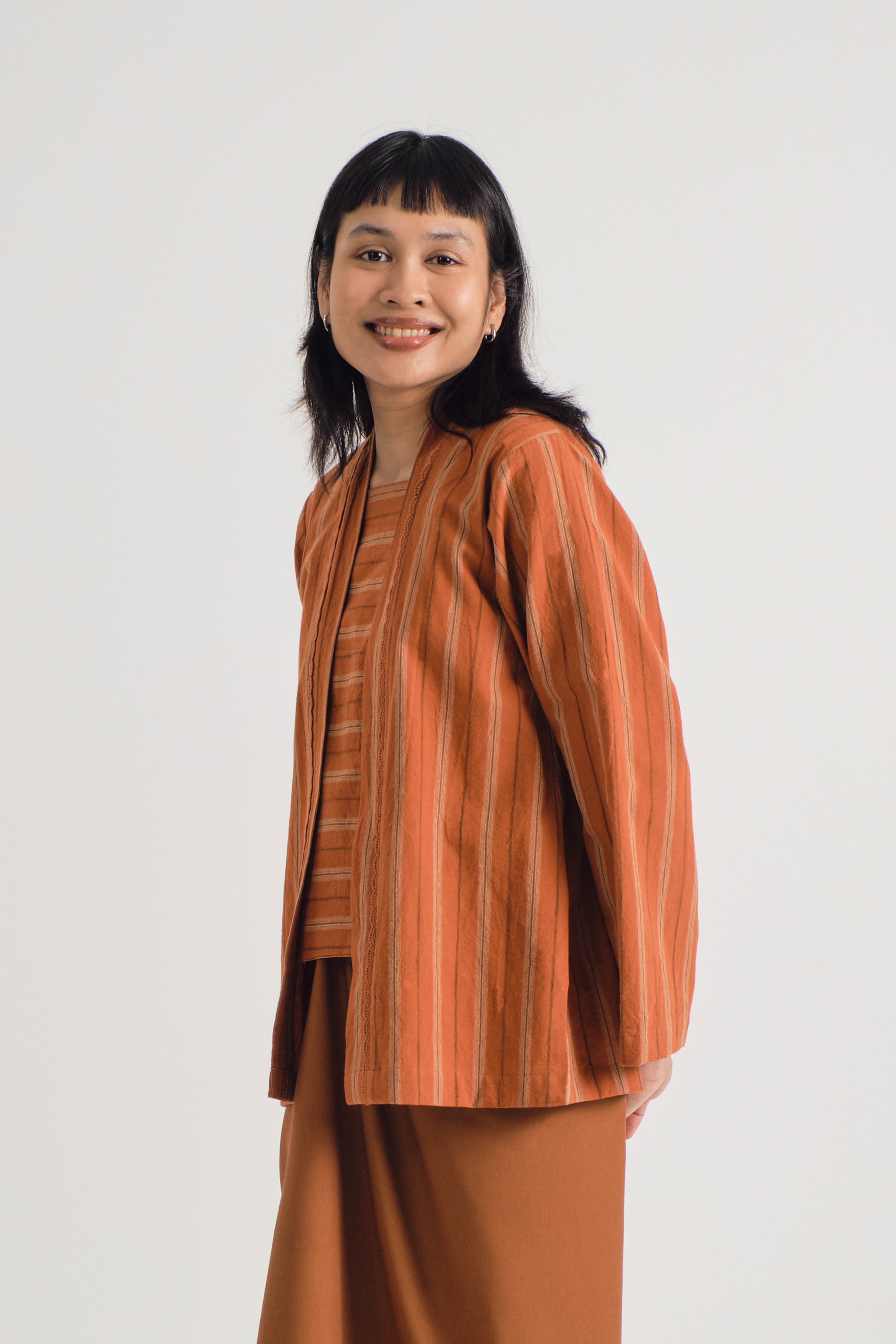 Palong Kebaya Pendek - Stripe Burnt Orange