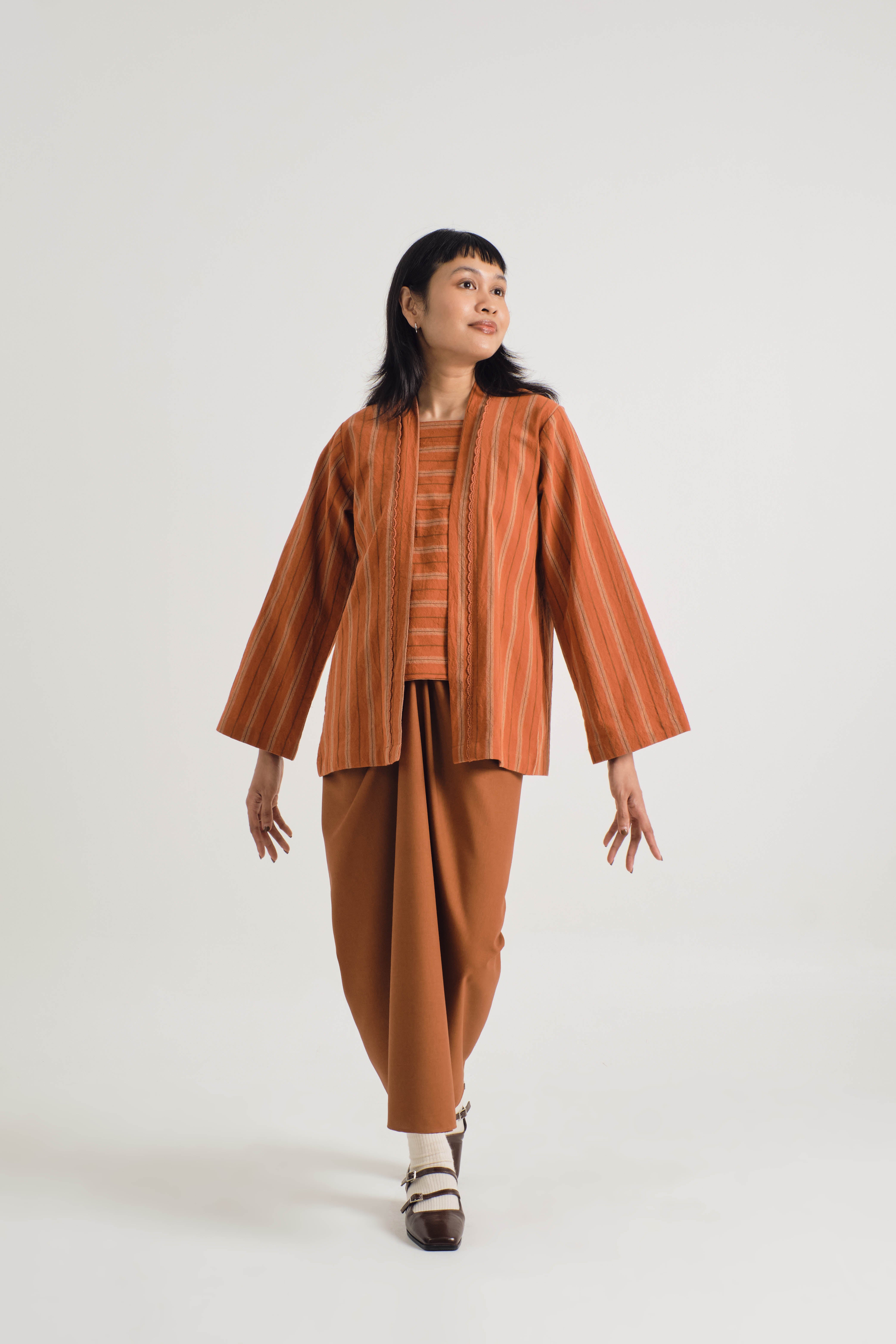 Palong Kebaya Pendek - Stripe Burnt Orange