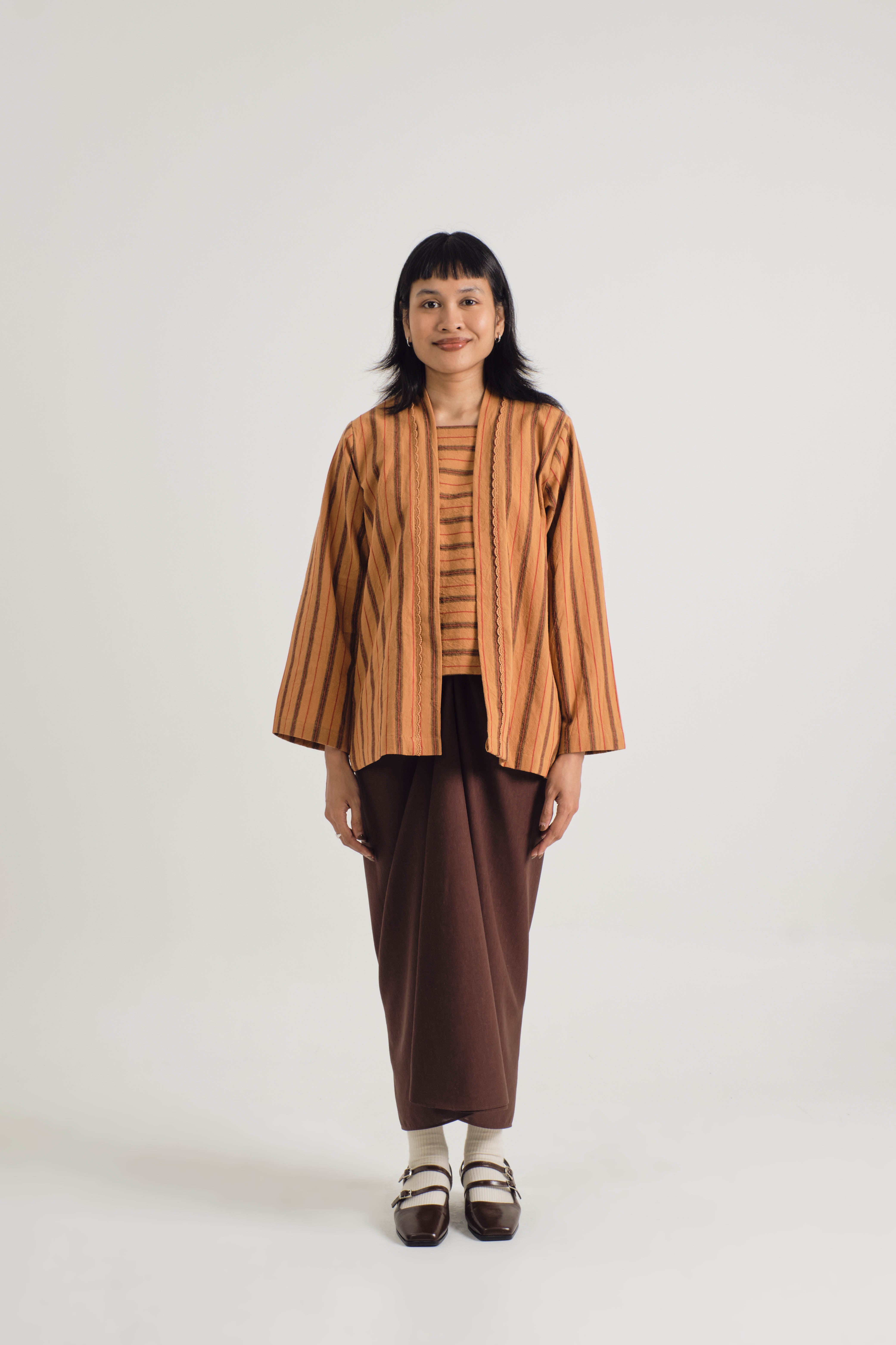 Palong Kebaya Pendek - Stripe Honey Brown