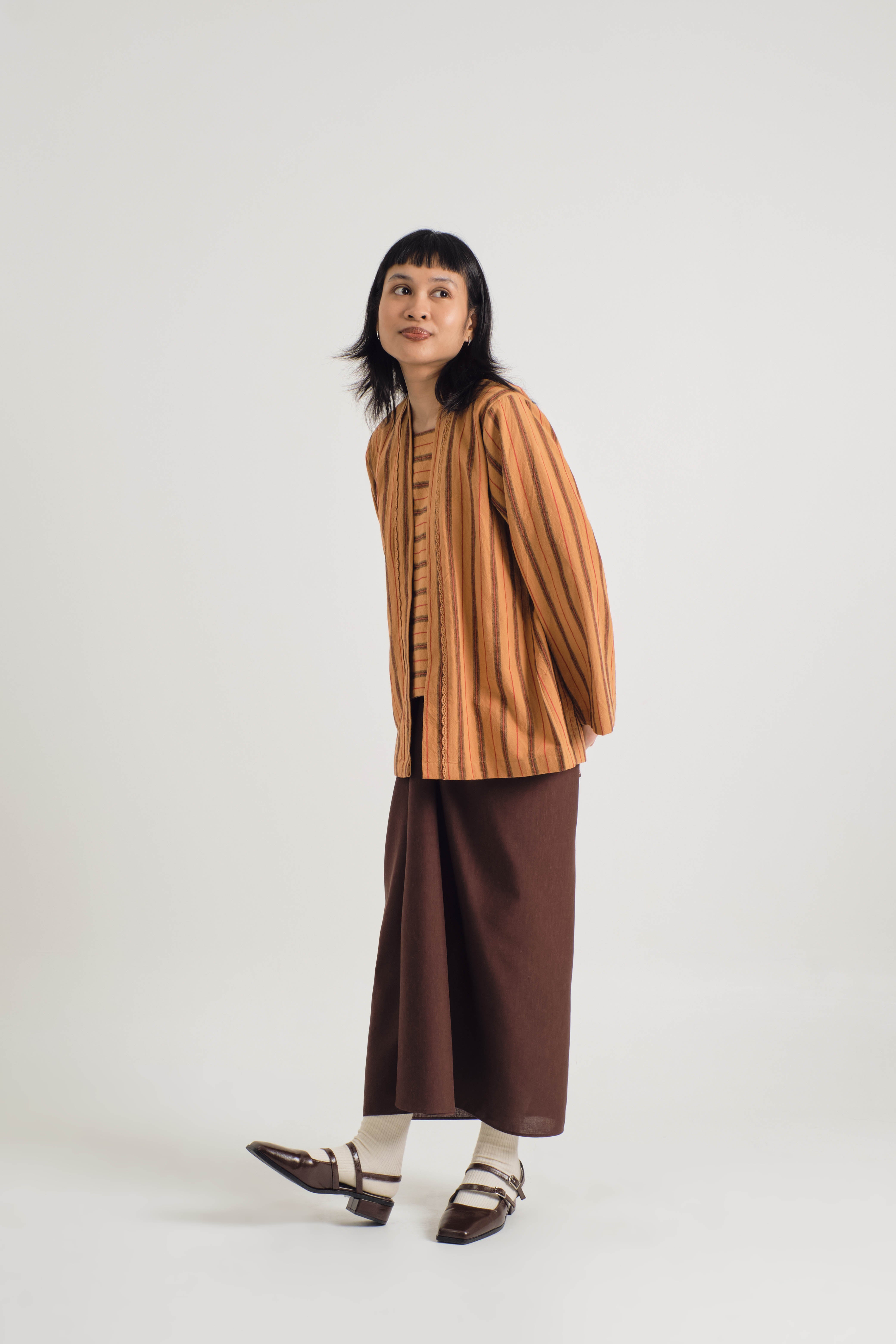 Palong Kebaya Pendek - Stripe Honey Brown