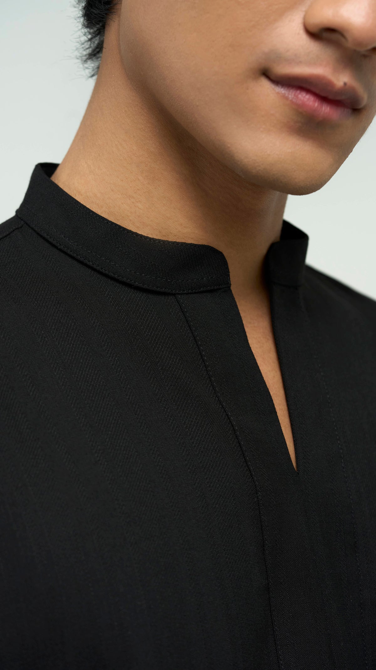 Tasor Modern Fit Collared Top - Black
