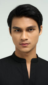 Tasor Modern Fit Collared Top - Black