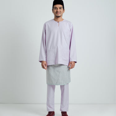 Patawali Classic Fit Baju Melayu Teluk Belanga - Thistle Purple