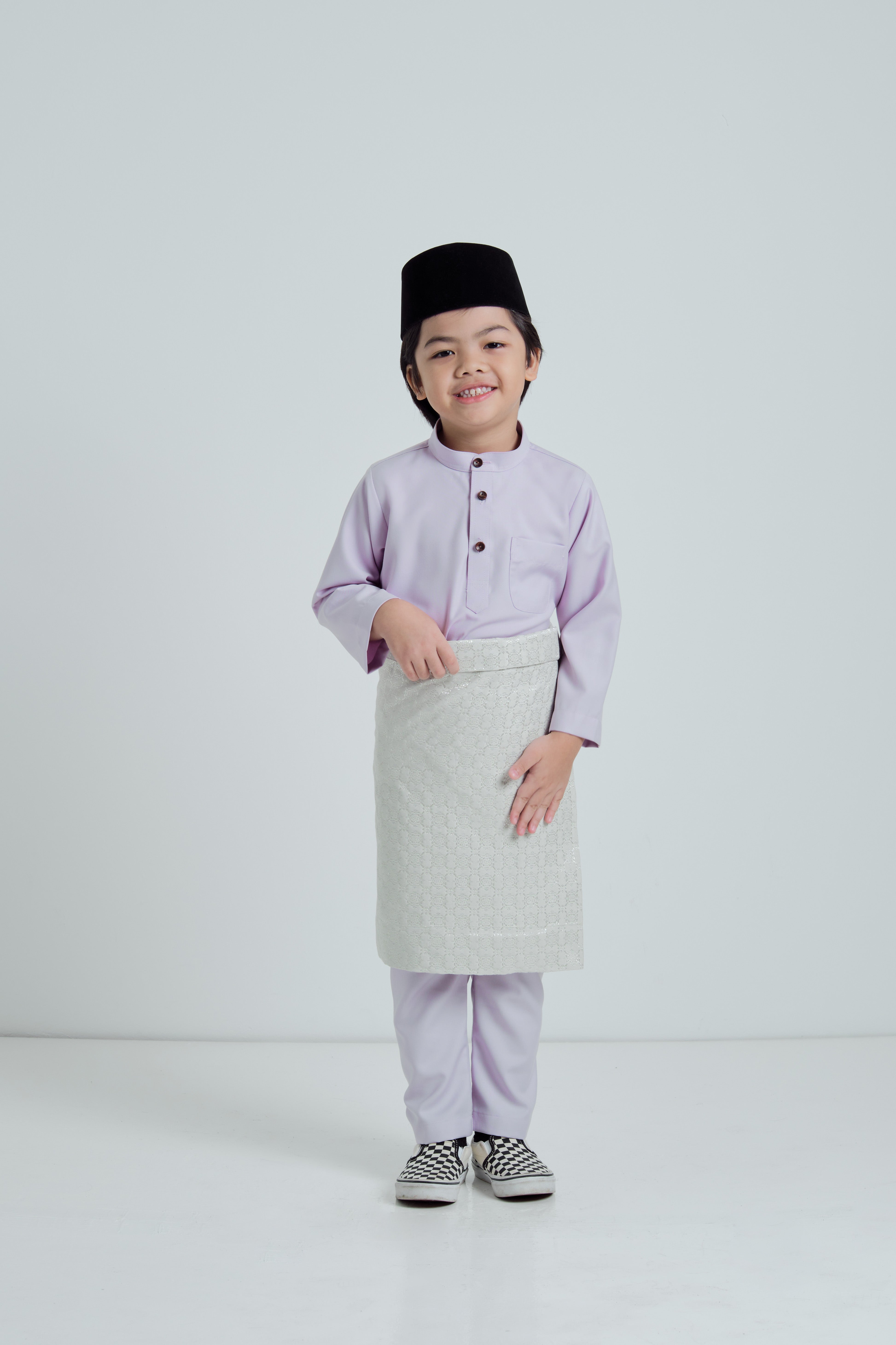 Patawali Boys Baju Melayu Cekak Musang - Thistle Purple