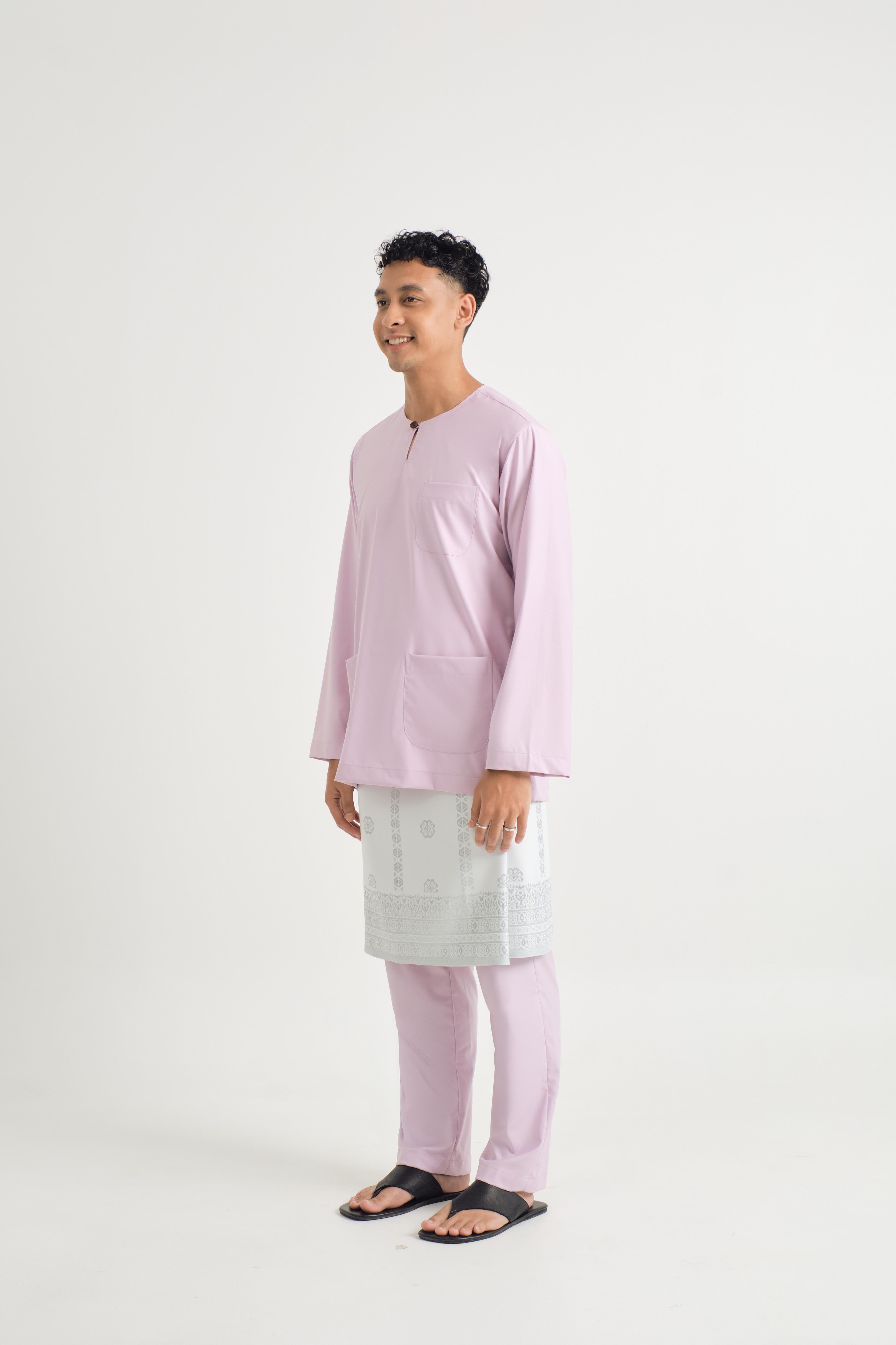 Patawali Classic Fit Baju Melayu Teluk Belanga - Thistle Purple