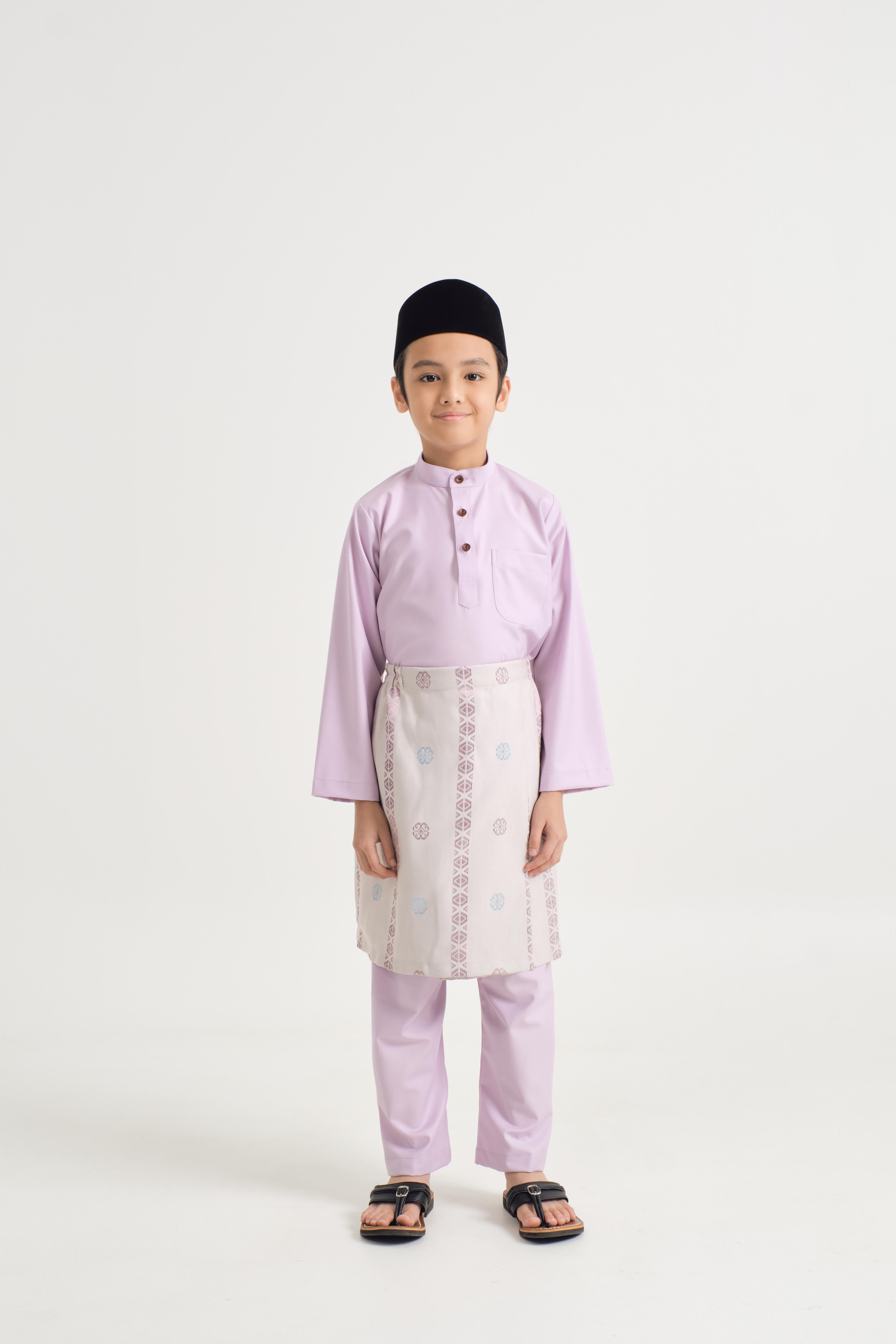 Patawali Boys Baju Melayu Cekak Musang - Thistle Purple