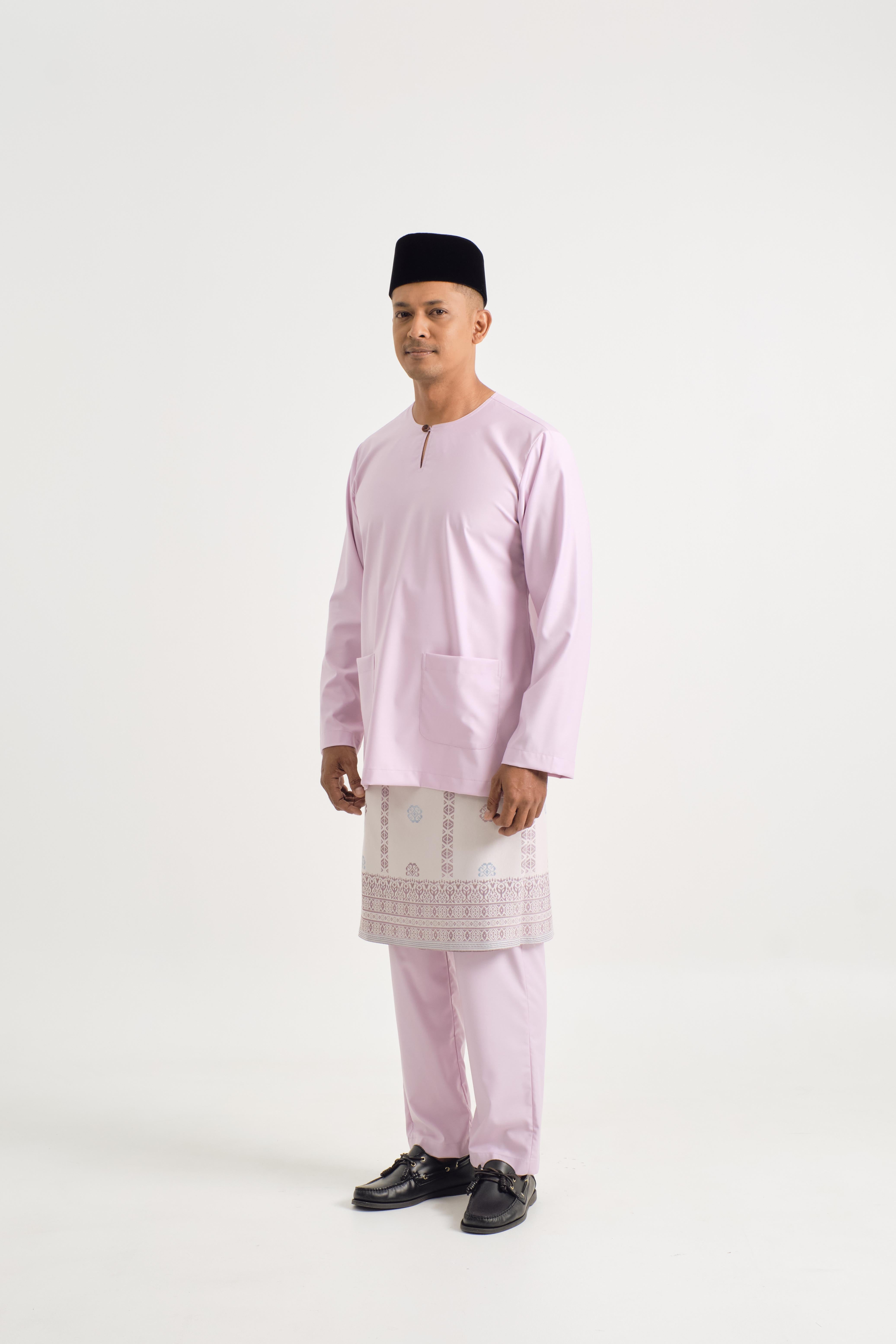 Patawali Modern Fit Baju Melayu Teluk Belanga - Thistle Purple