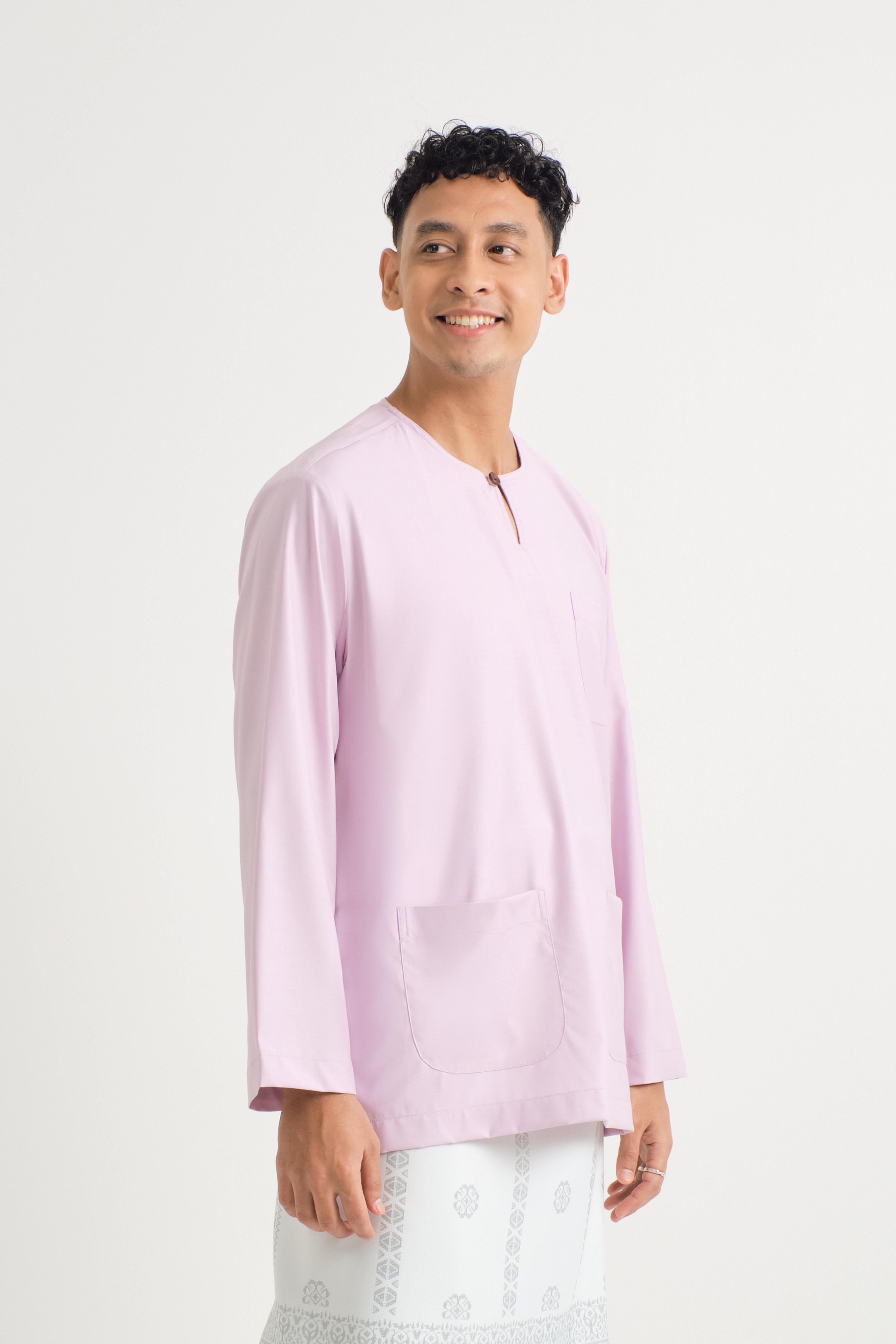 Patawali Classic Fit Baju Melayu Teluk Belanga - Thistle Purple