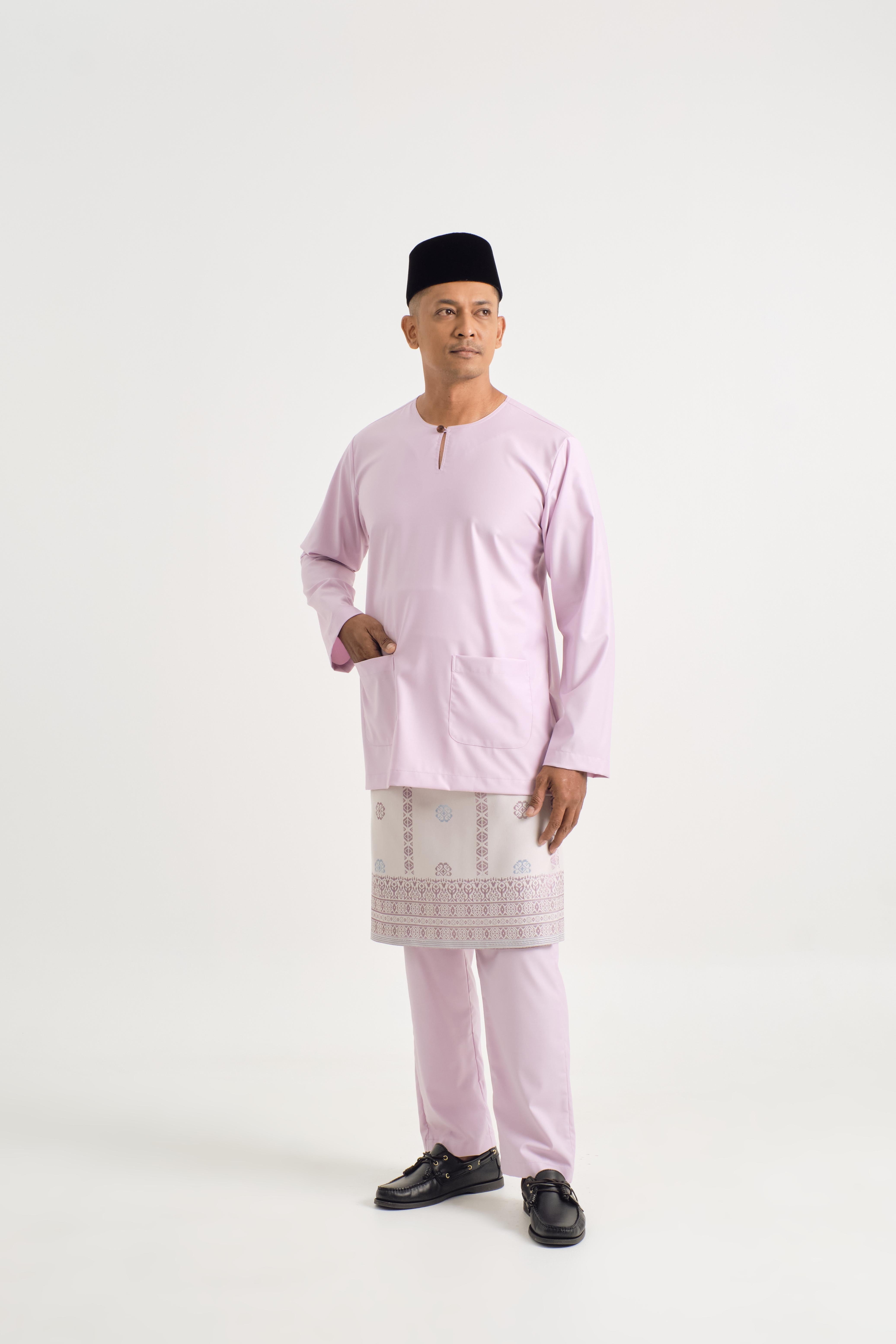 Patawali Modern Fit Baju Melayu Teluk Belanga - Thistle Purple