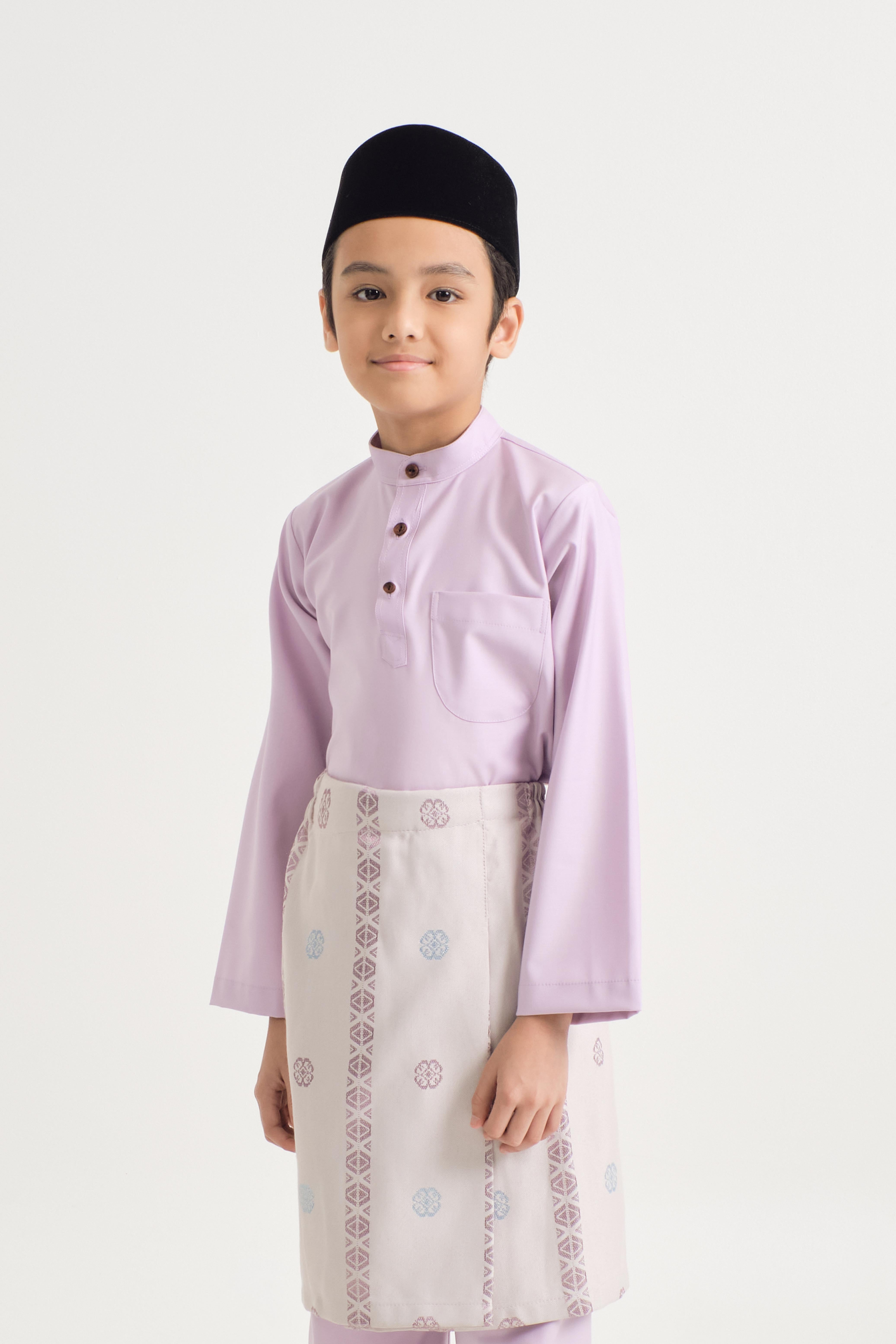 Patawali Boys Baju Melayu Cekak Musang - Thistle Purple