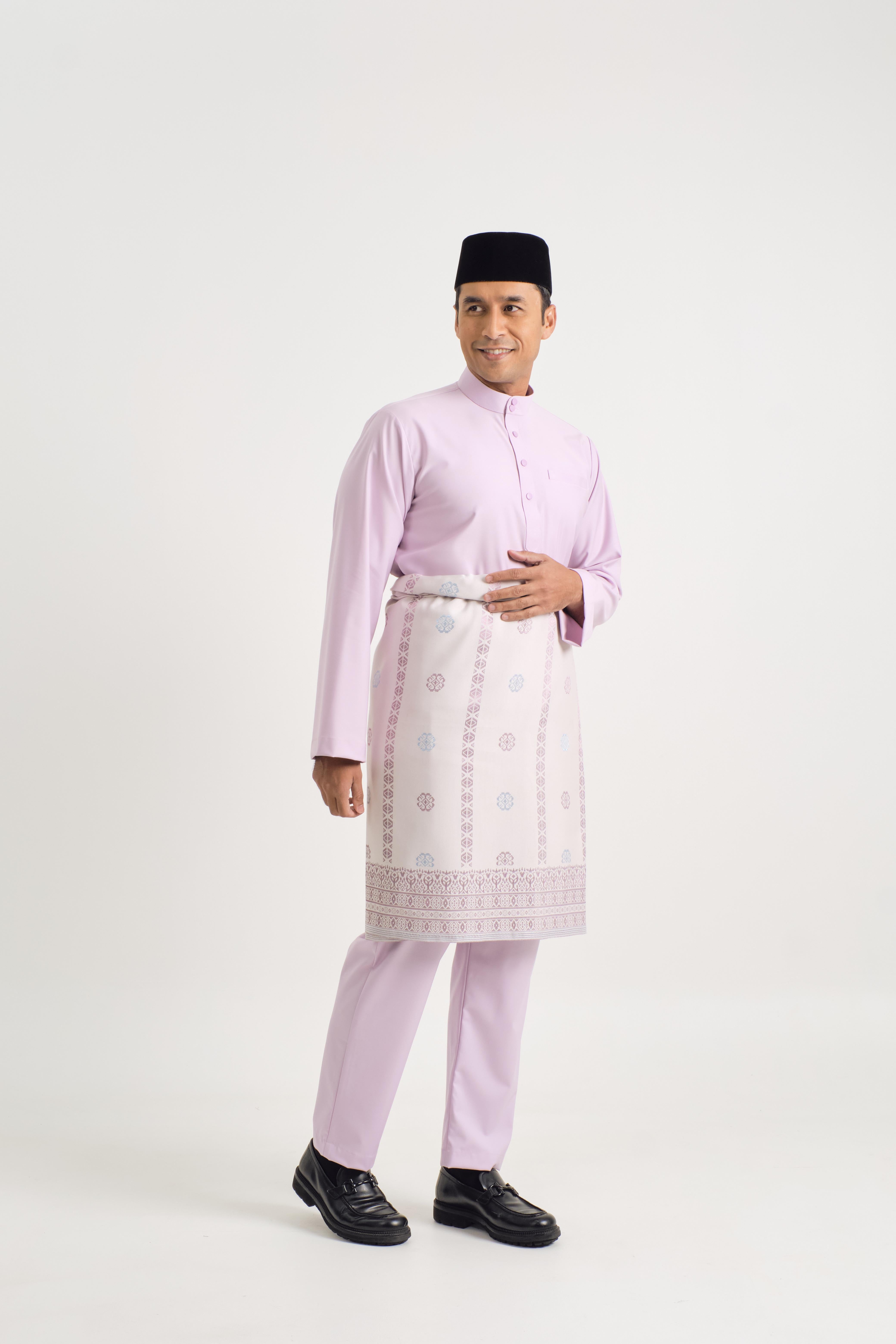 Patawali Baju Melayu Cekak Musang - Thistle Purple