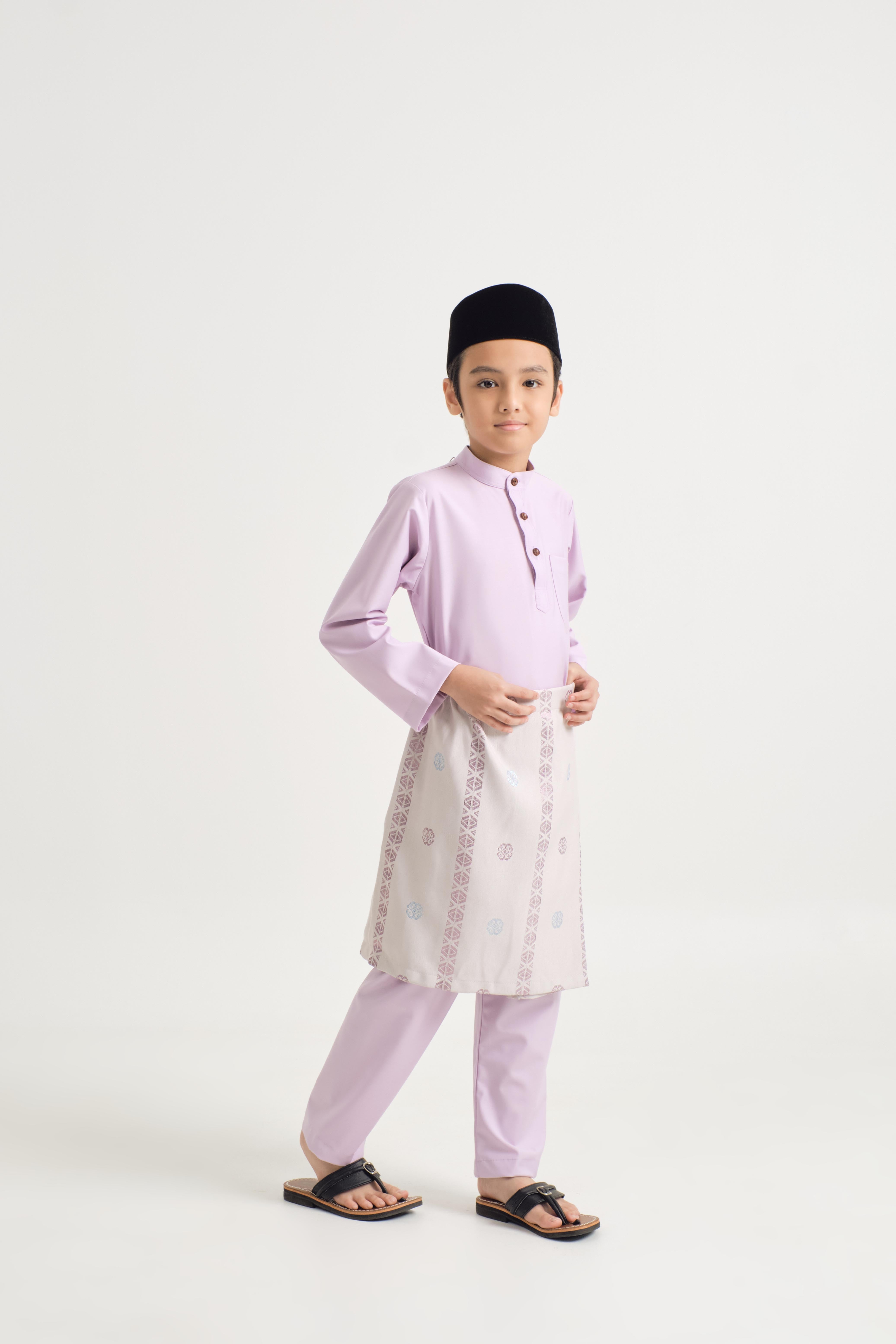 Patawali Boys Baju Melayu Cekak Musang - Thistle Purple