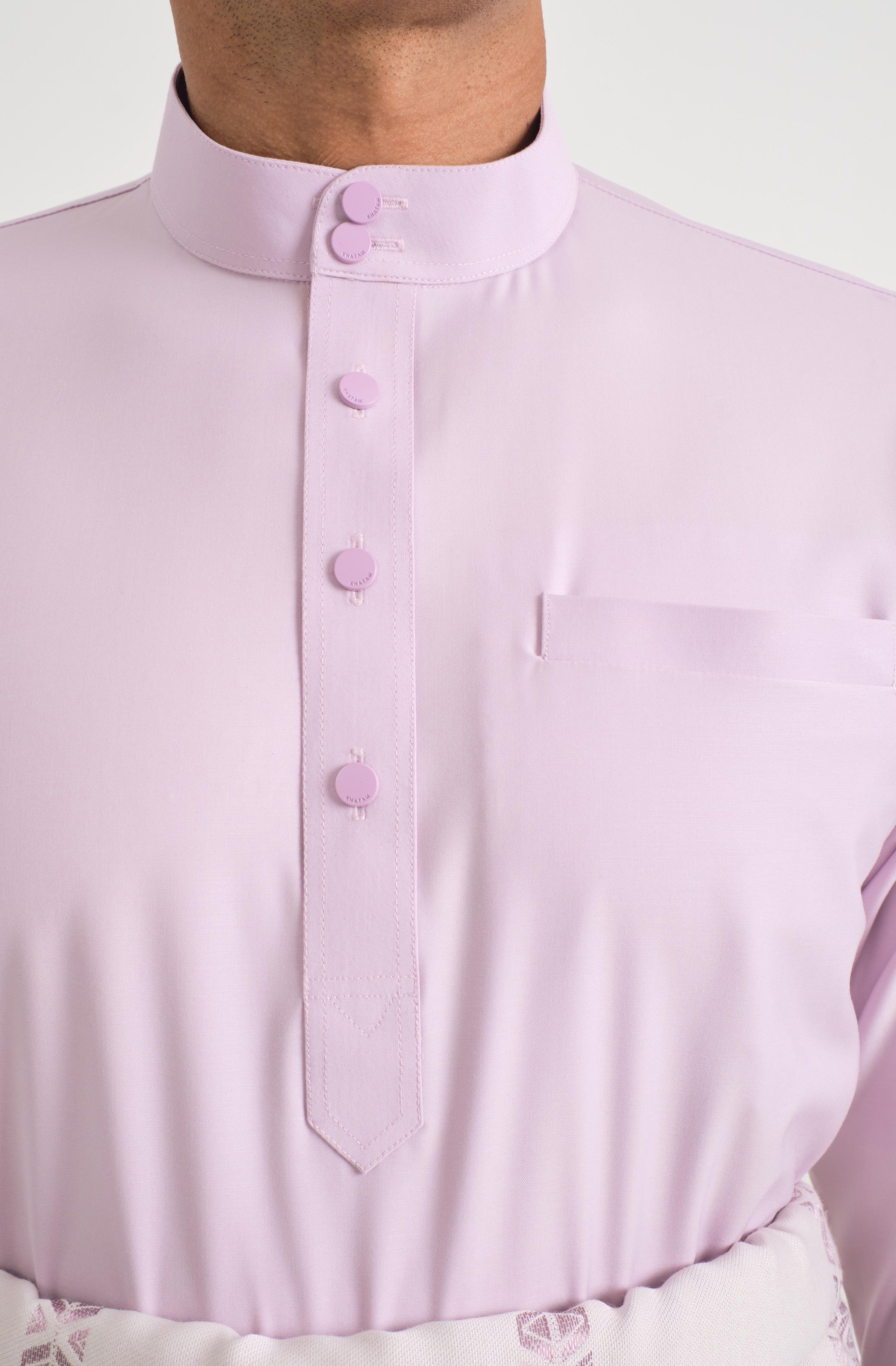 Patawali Baju Melayu Cekak Musang - Thistle Purple