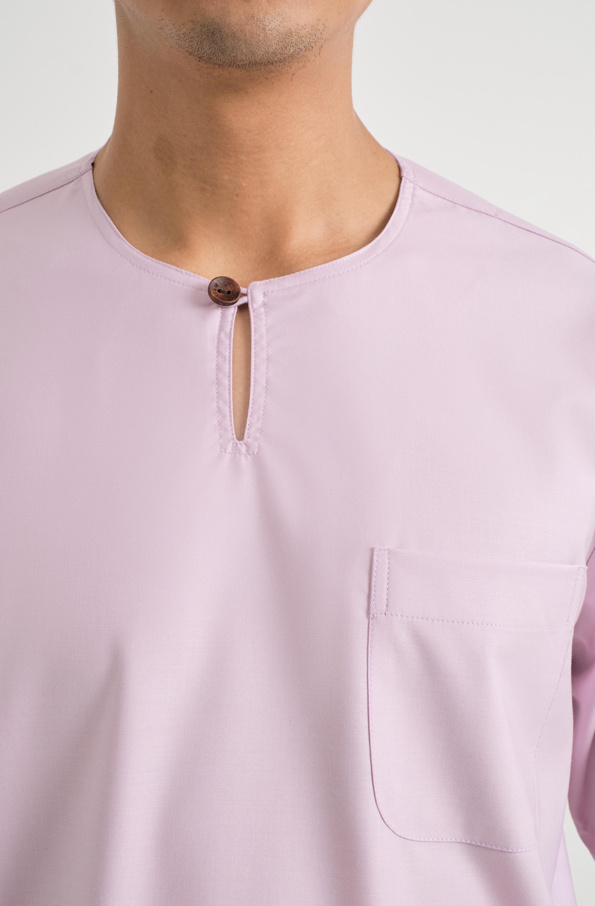 Patawali Classic Fit Baju Melayu Teluk Belanga - Thistle Purple