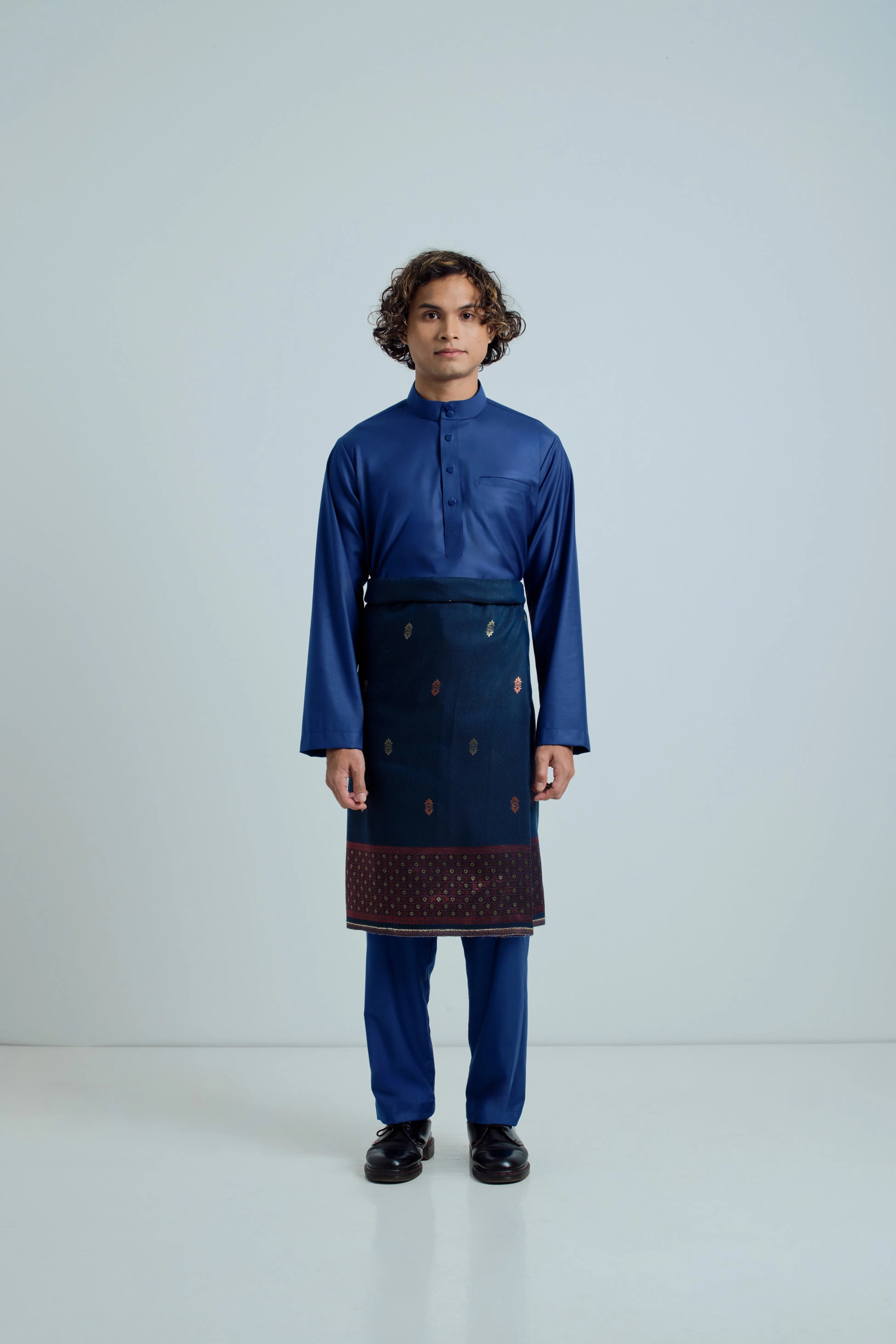 Patawali Baju Melayu Cekak Musang - True Blue