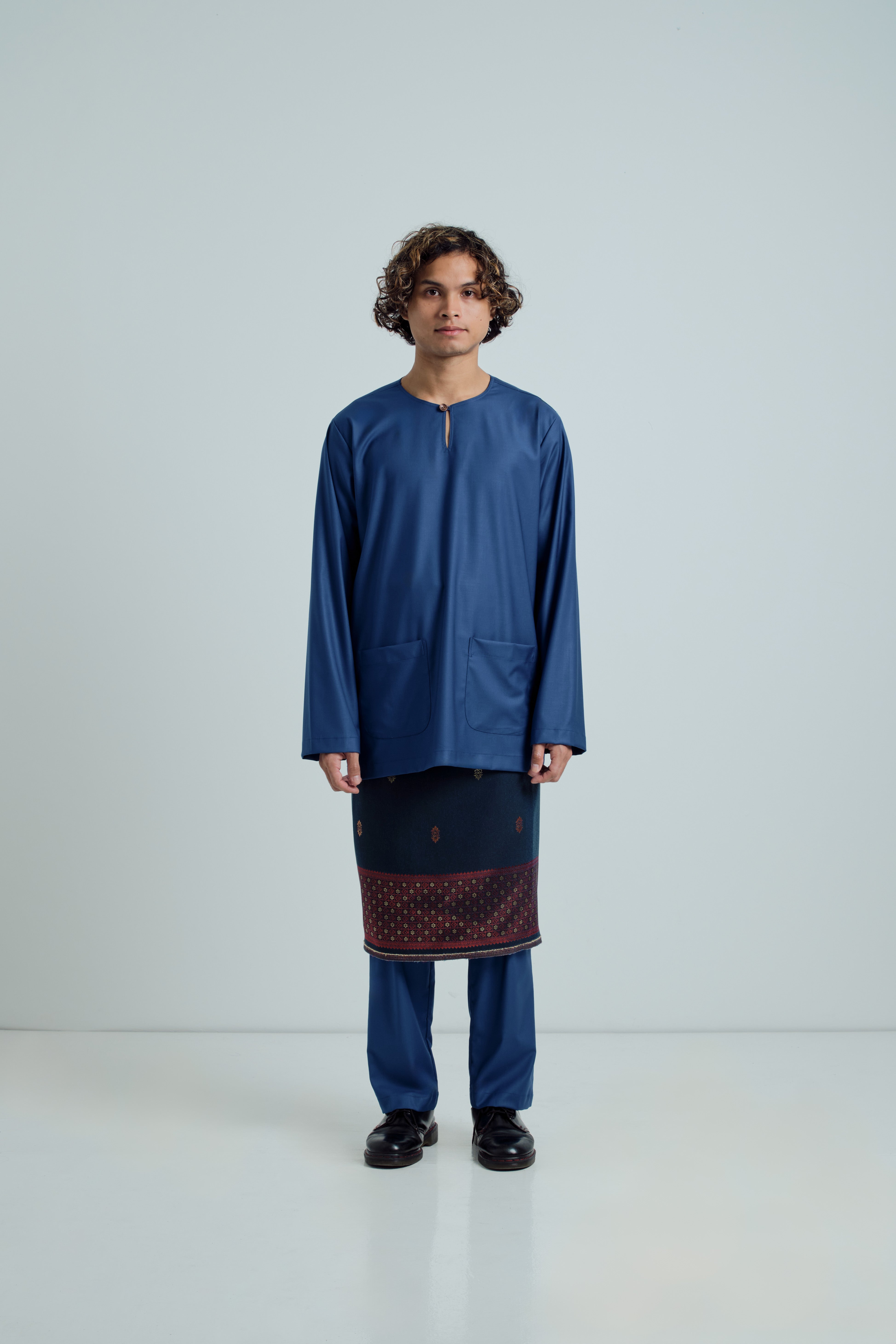 Patawali Modern Fit Baju Melayu Teluk Belanga - True Blue