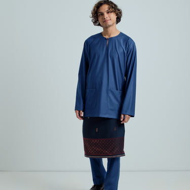 Patawali Modern Fit Baju Melayu Teluk Belanga - True Blue