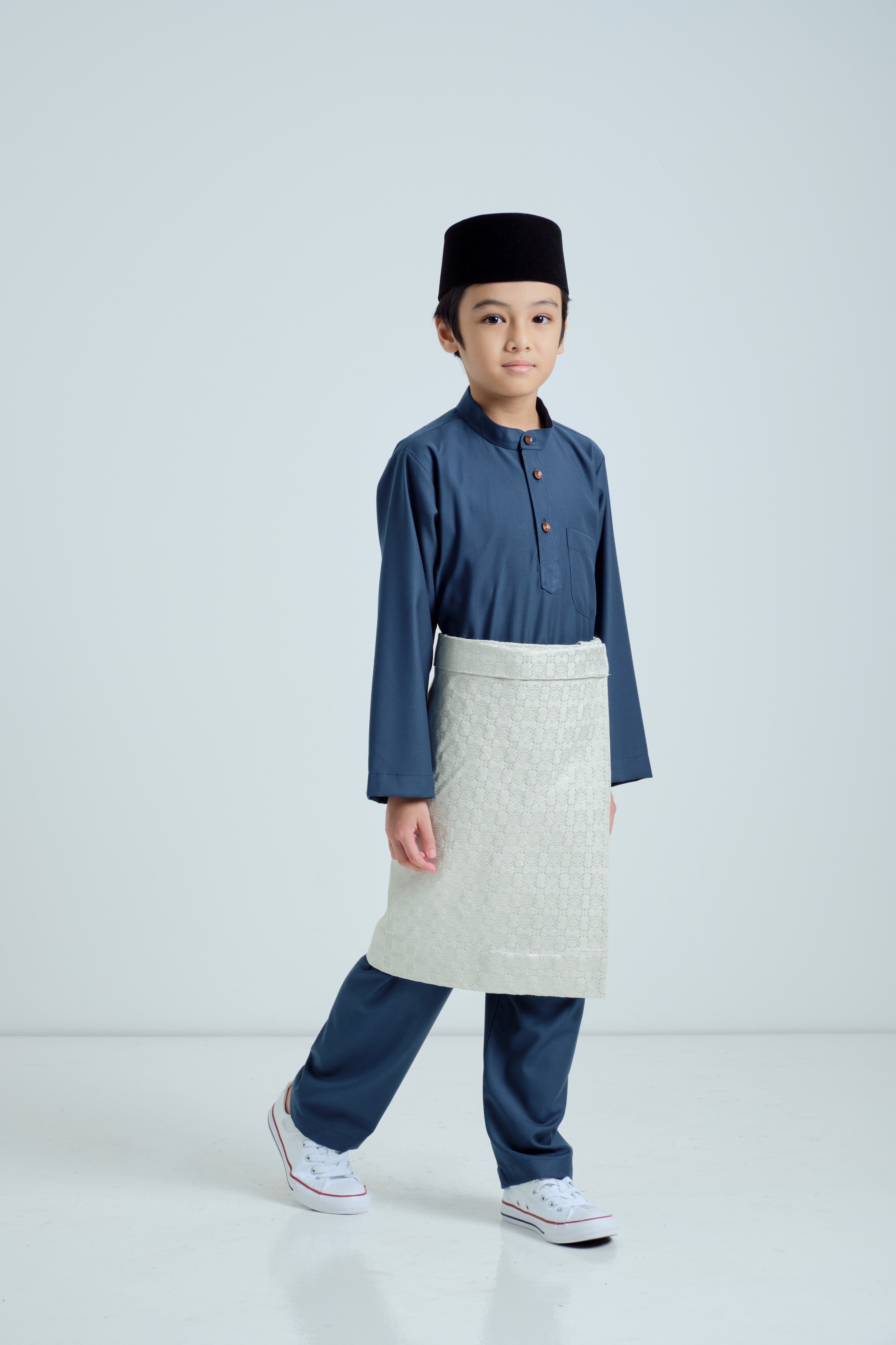 Patawali Boys Baju Melayu Cekak Musang - True Blue