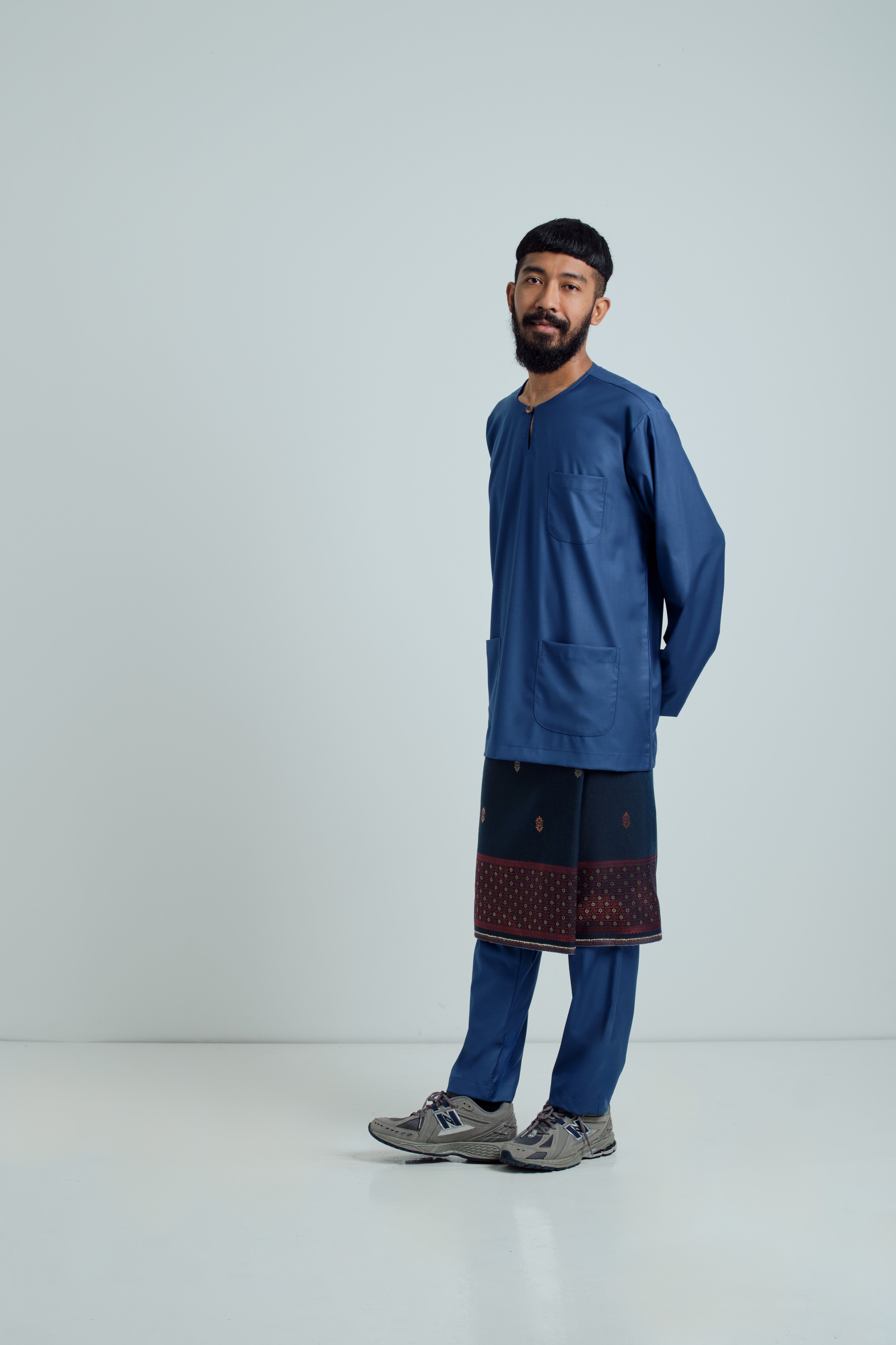 Patawali Classic Fit Baju Melayu Teluk Belanga - True Blue