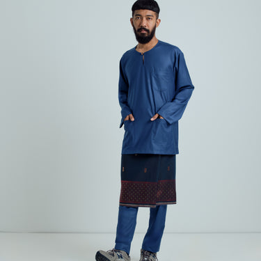 Patawali Classic Fit Baju Melayu Teluk Belanga - True Blue