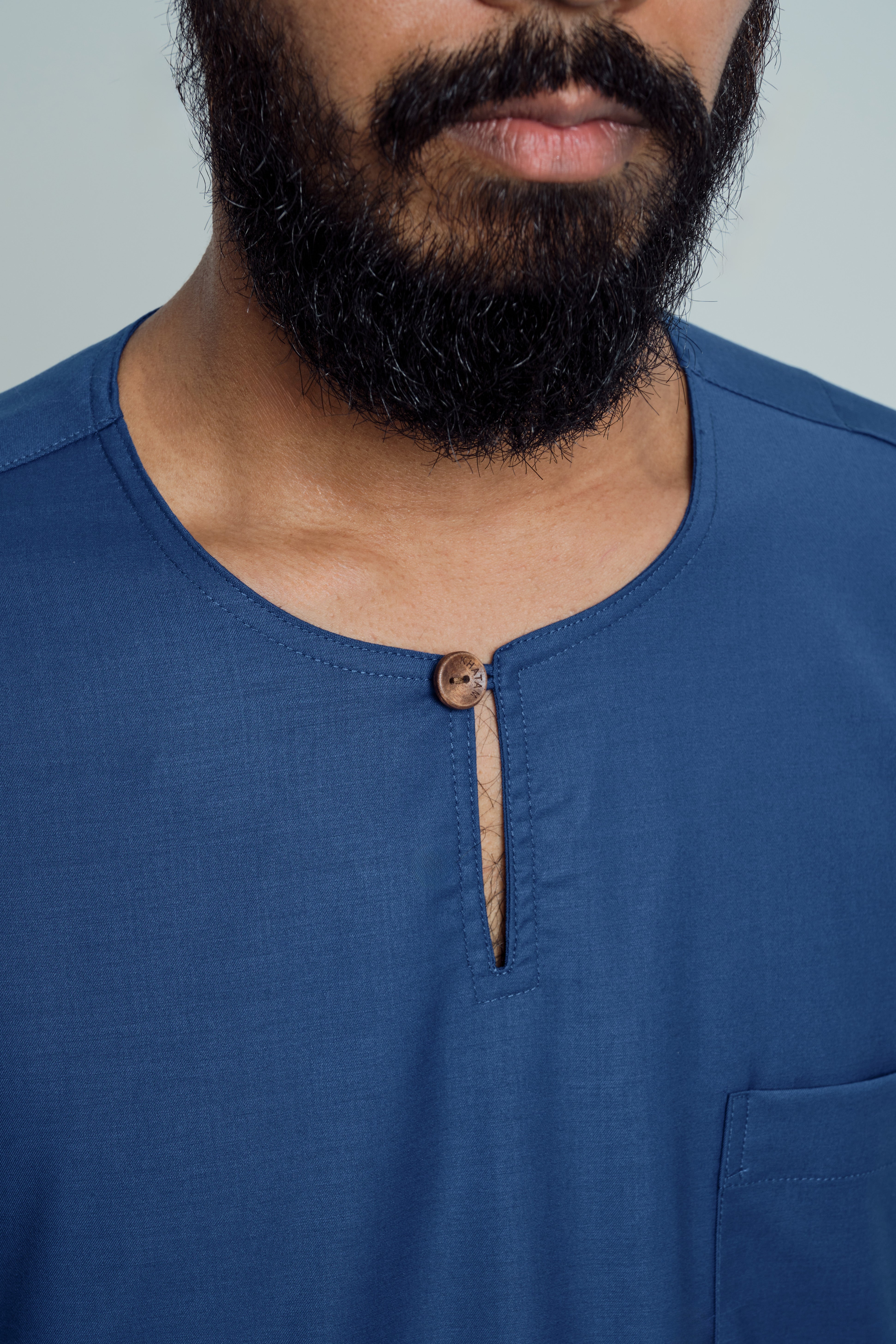 Patawali Classic Fit Baju Melayu Teluk Belanga - True Blue