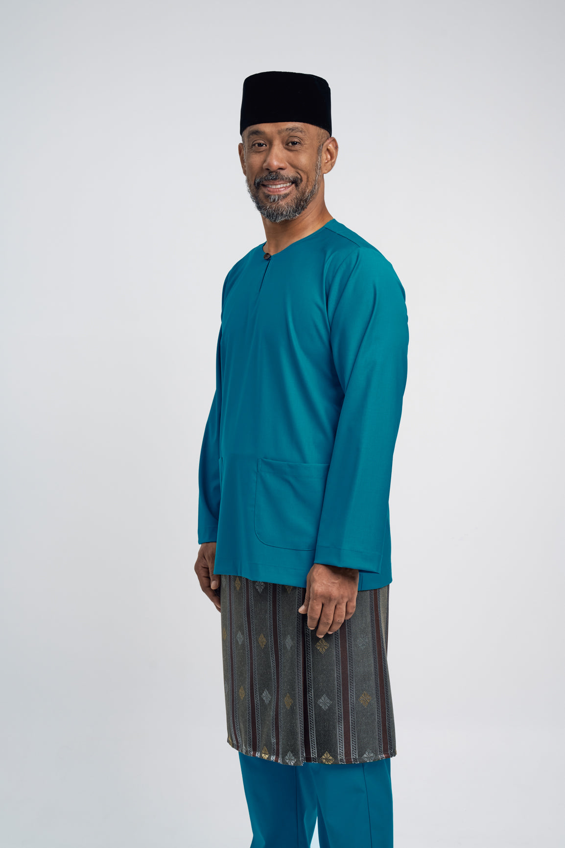 Patawali Modern Fit Baju Melayu Teluk Belanga - Turquoise