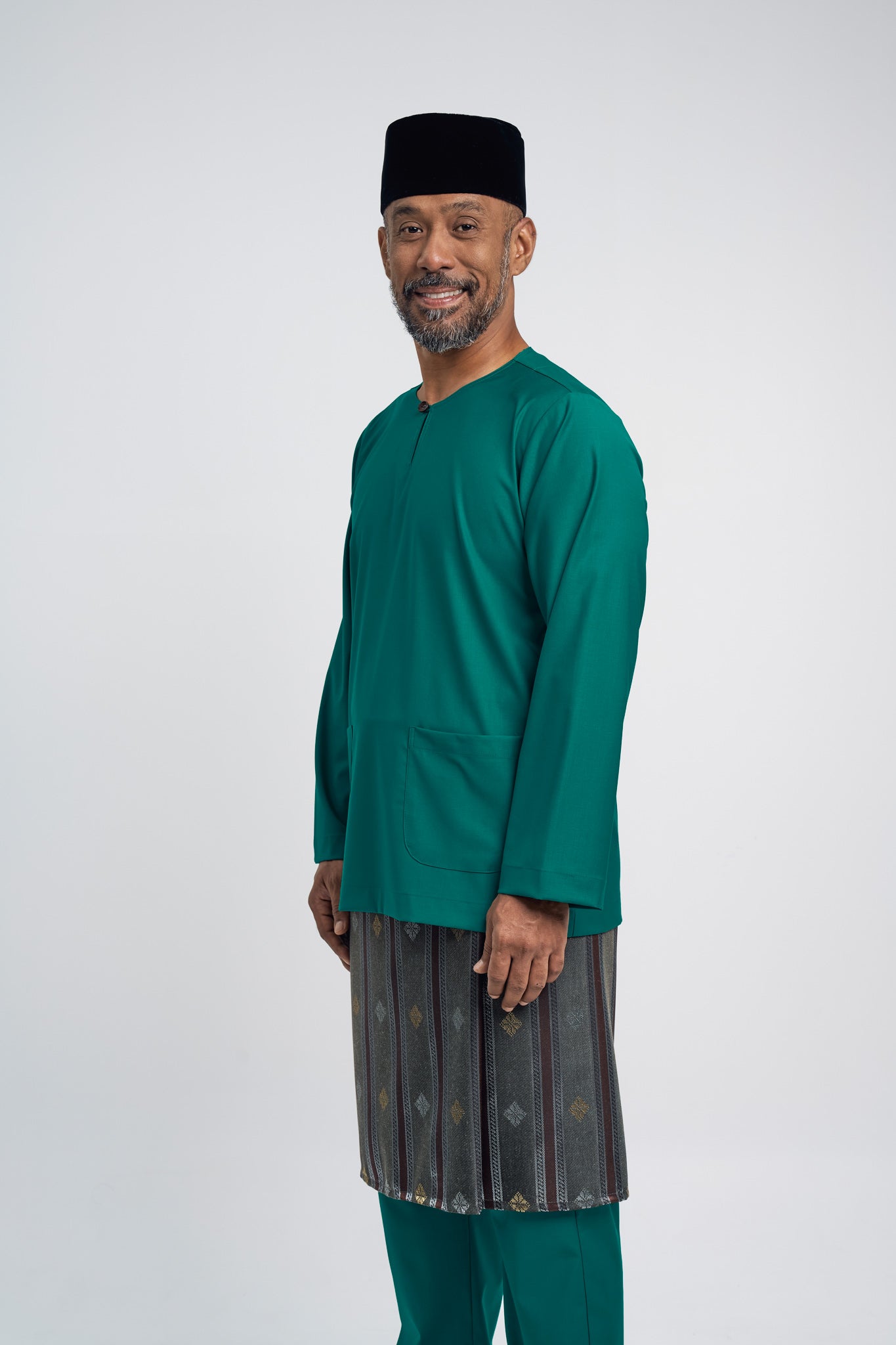 Patawali Modern Fit Baju Melayu Teluk Belanga - Turquoise