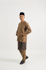 Patawali Modern Fit Baju Melayu Teluk Belanga - Walnut