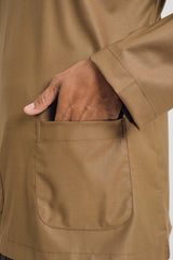 Patawali Modern Fit Baju Melayu Teluk Belanga - Walnut