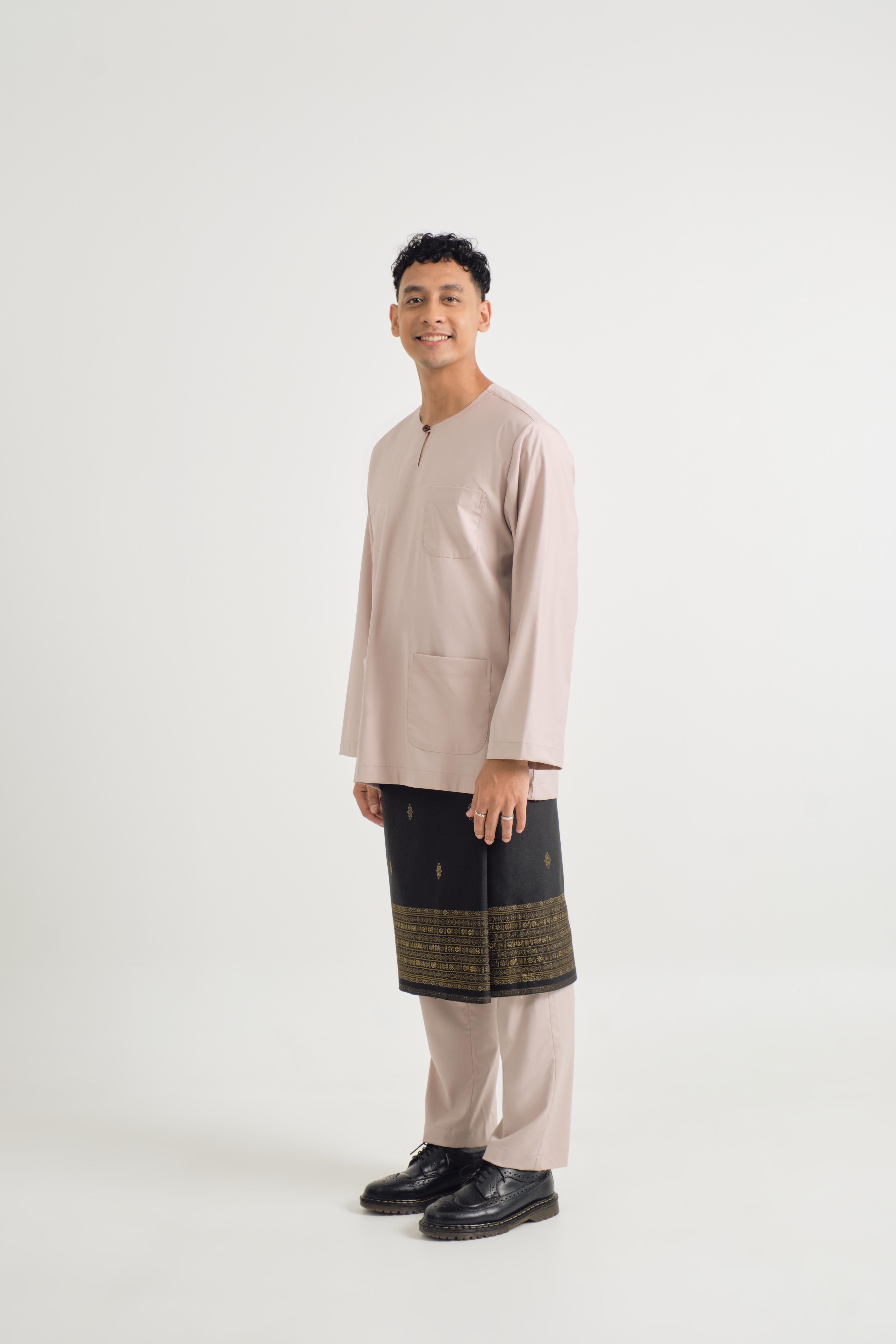 Patawali Classic Fit Baju Melayu Teluk Belanga - Warm Beige