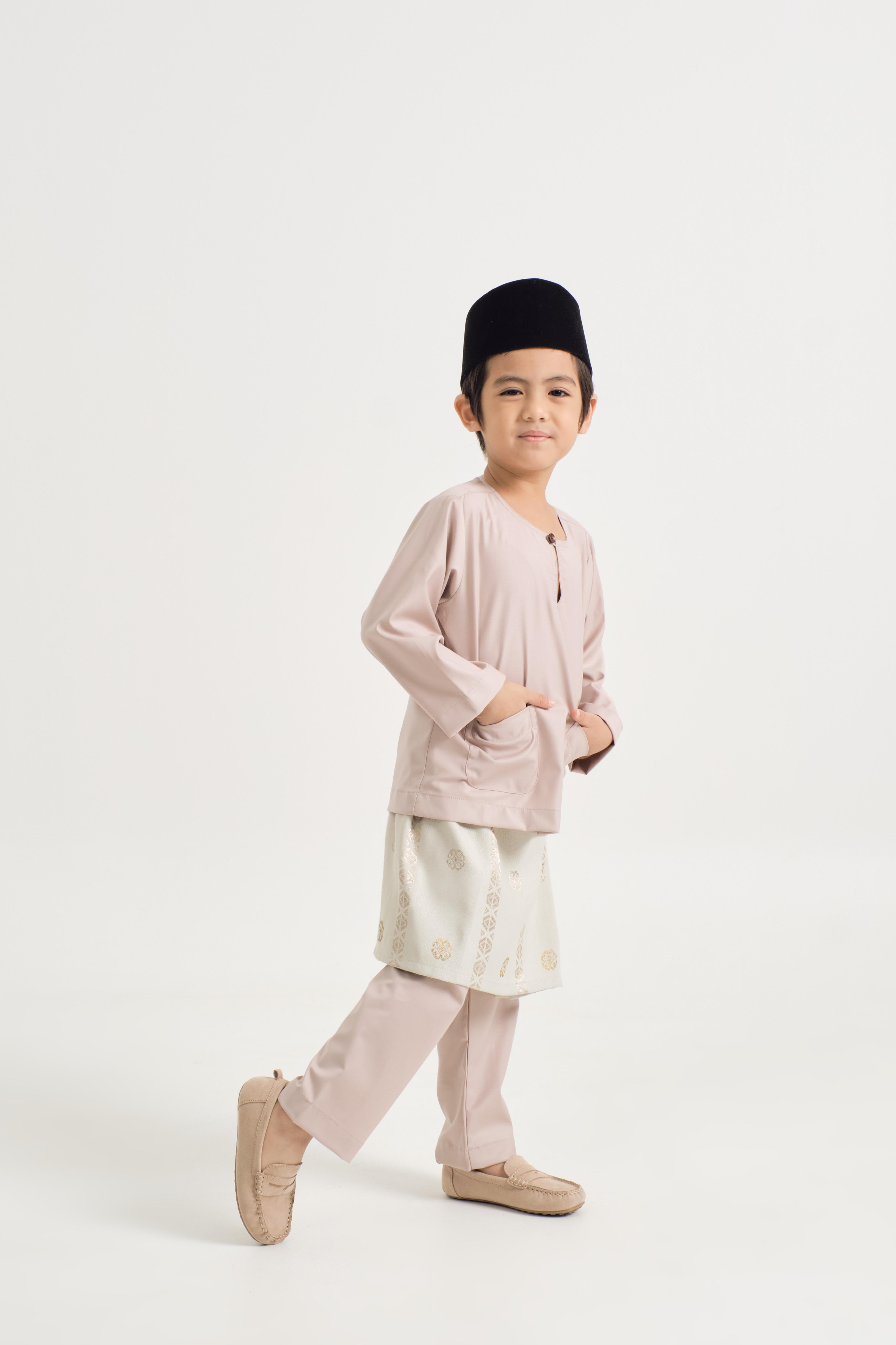 Patawali Boys Baju Melayu Teluk Belanga - Warm Beige