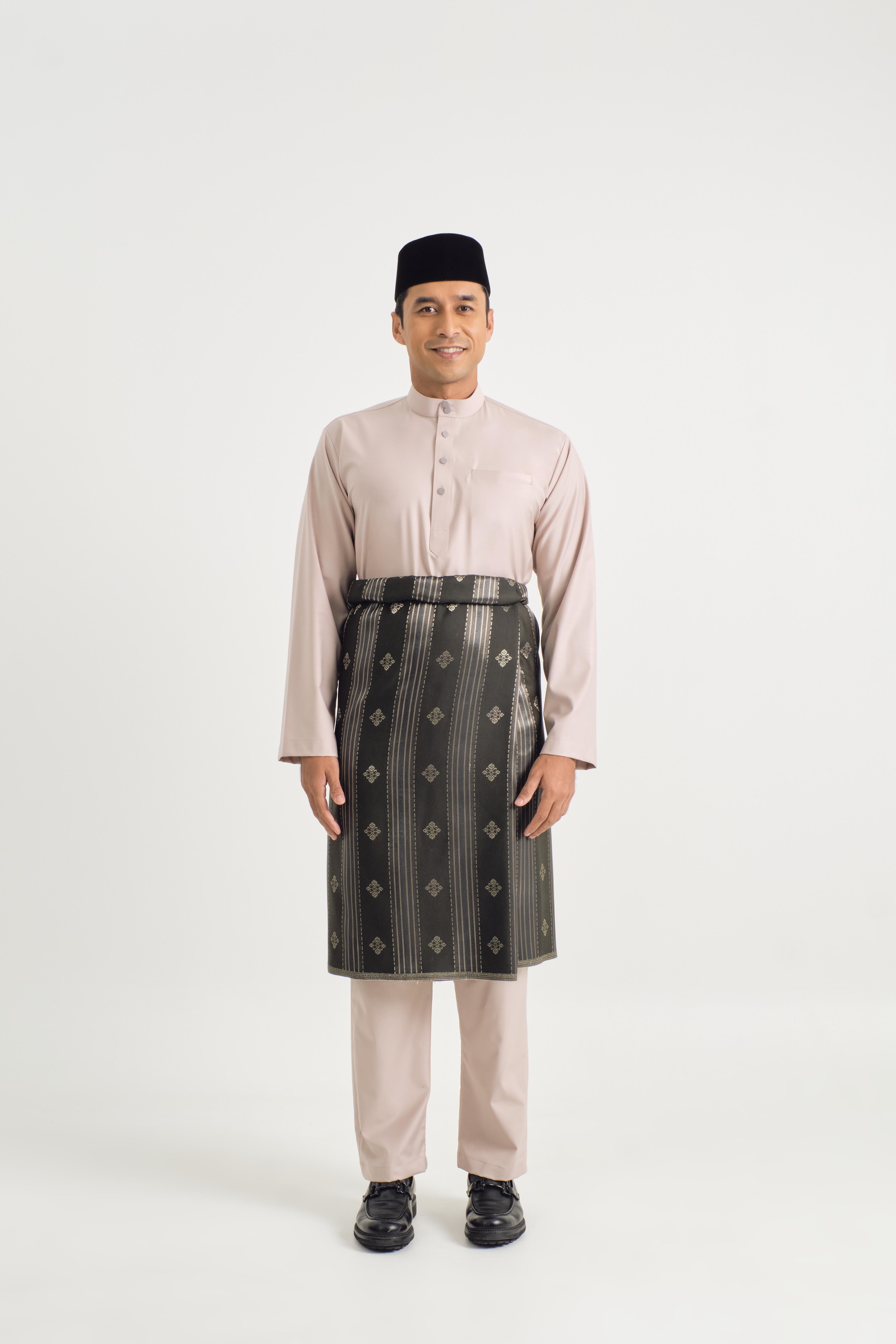 Patawali Baju Melayu Cekak Musang - Warm Beige