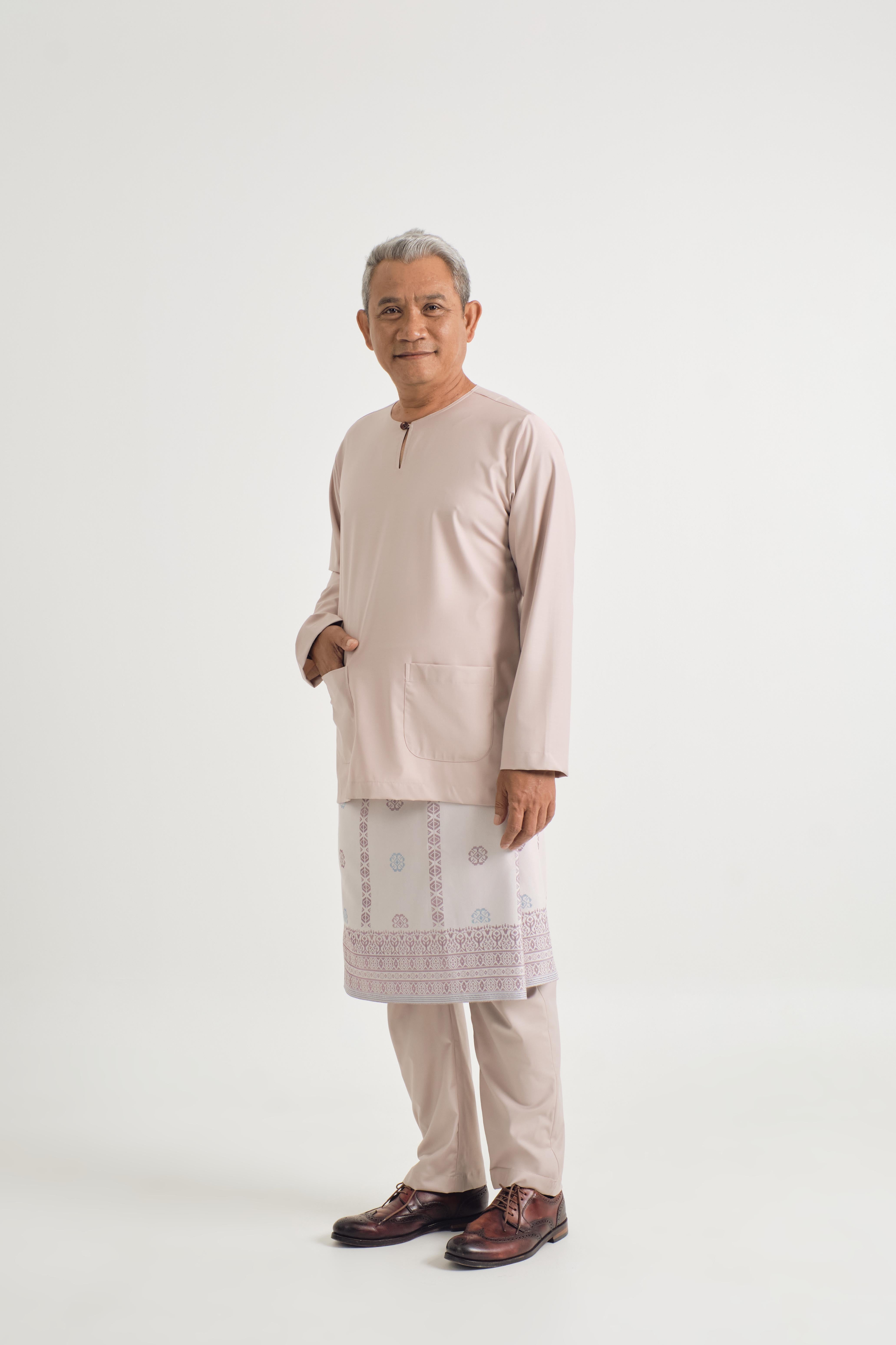 Patawali Modern Fit Baju Melayu Teluk Belanga - Warm Beige