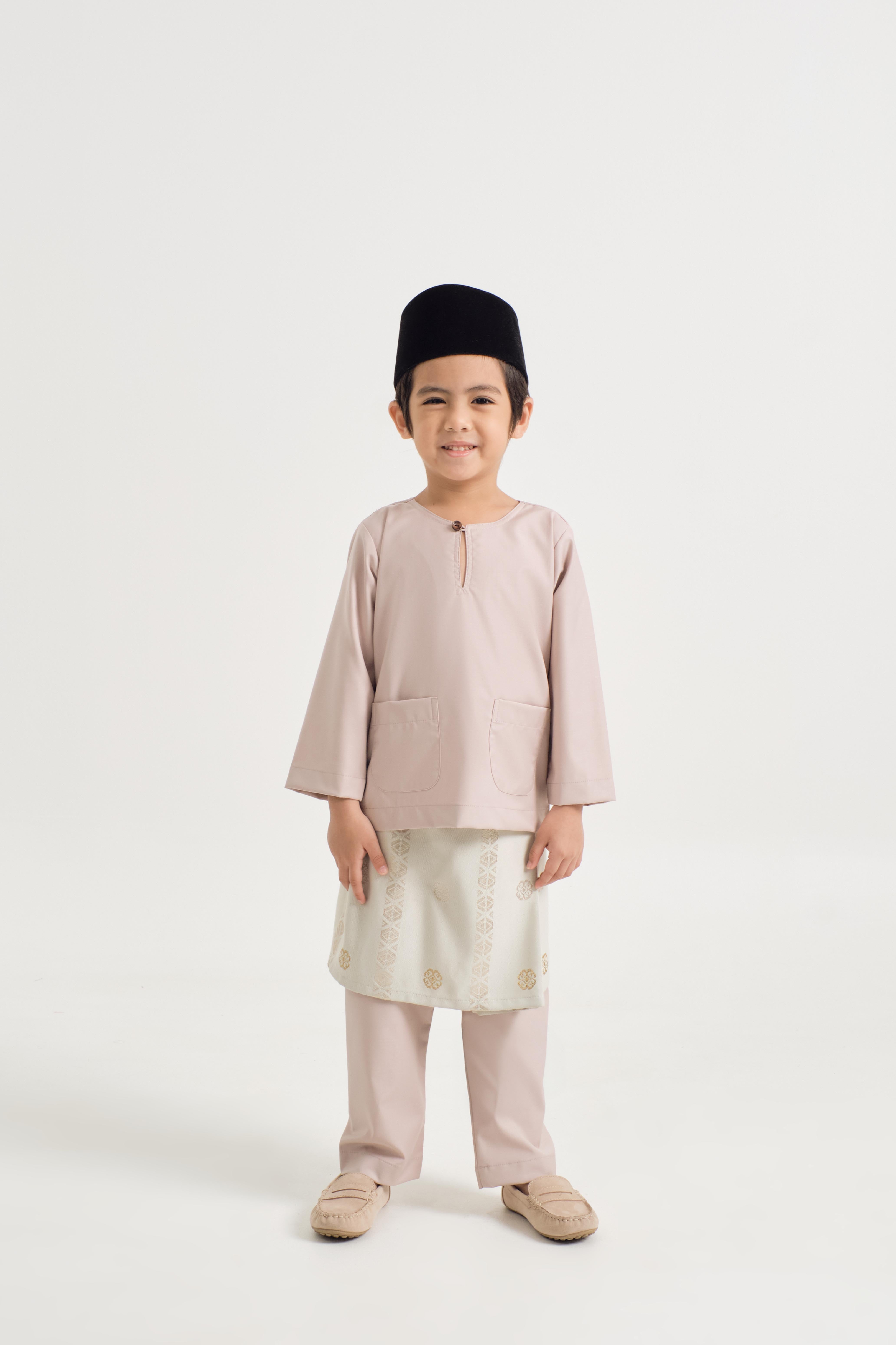 Patawali Boys Baju Melayu Teluk Belanga - Warm Beige