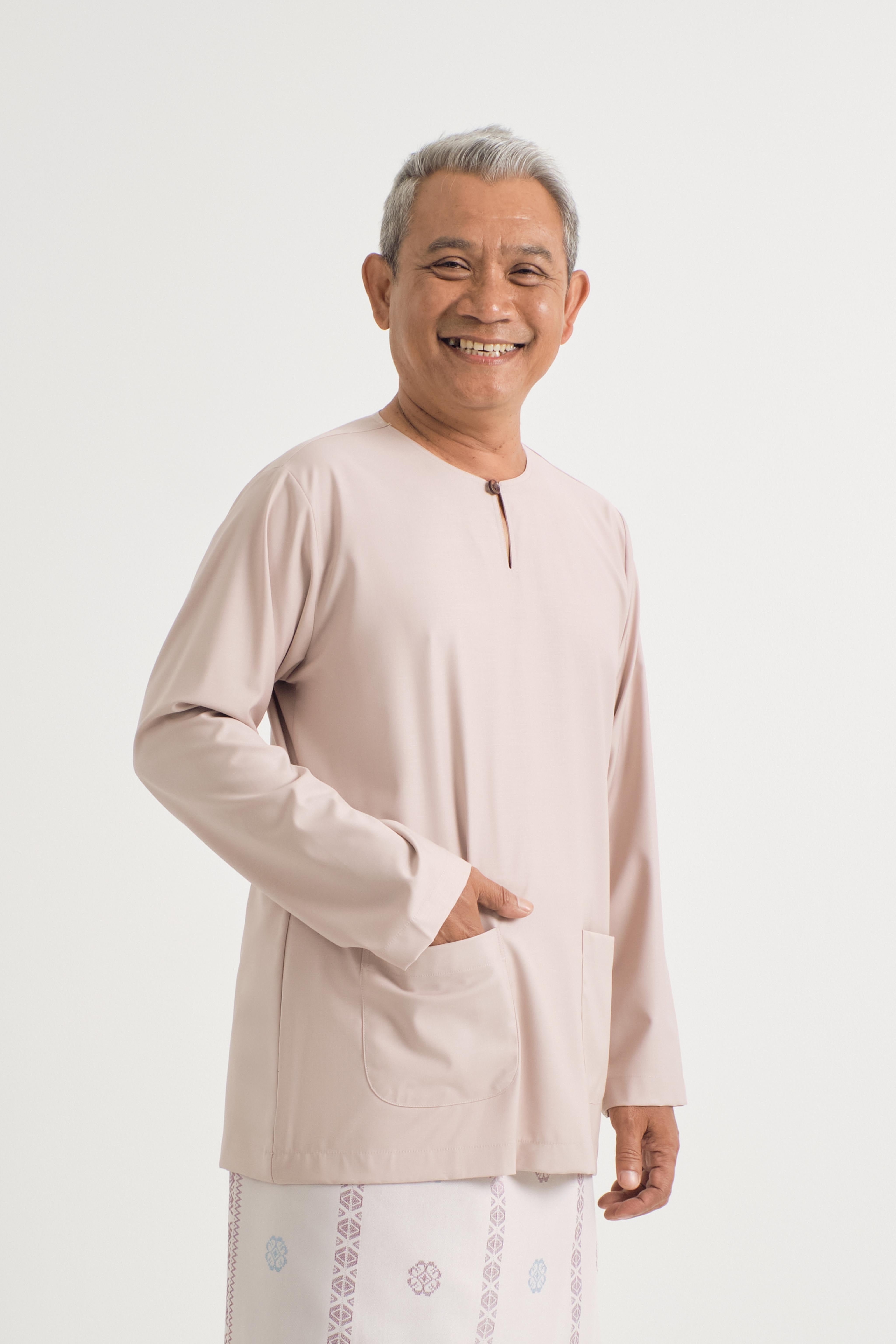 Patawali Modern Fit Baju Melayu Teluk Belanga - Warm Beige