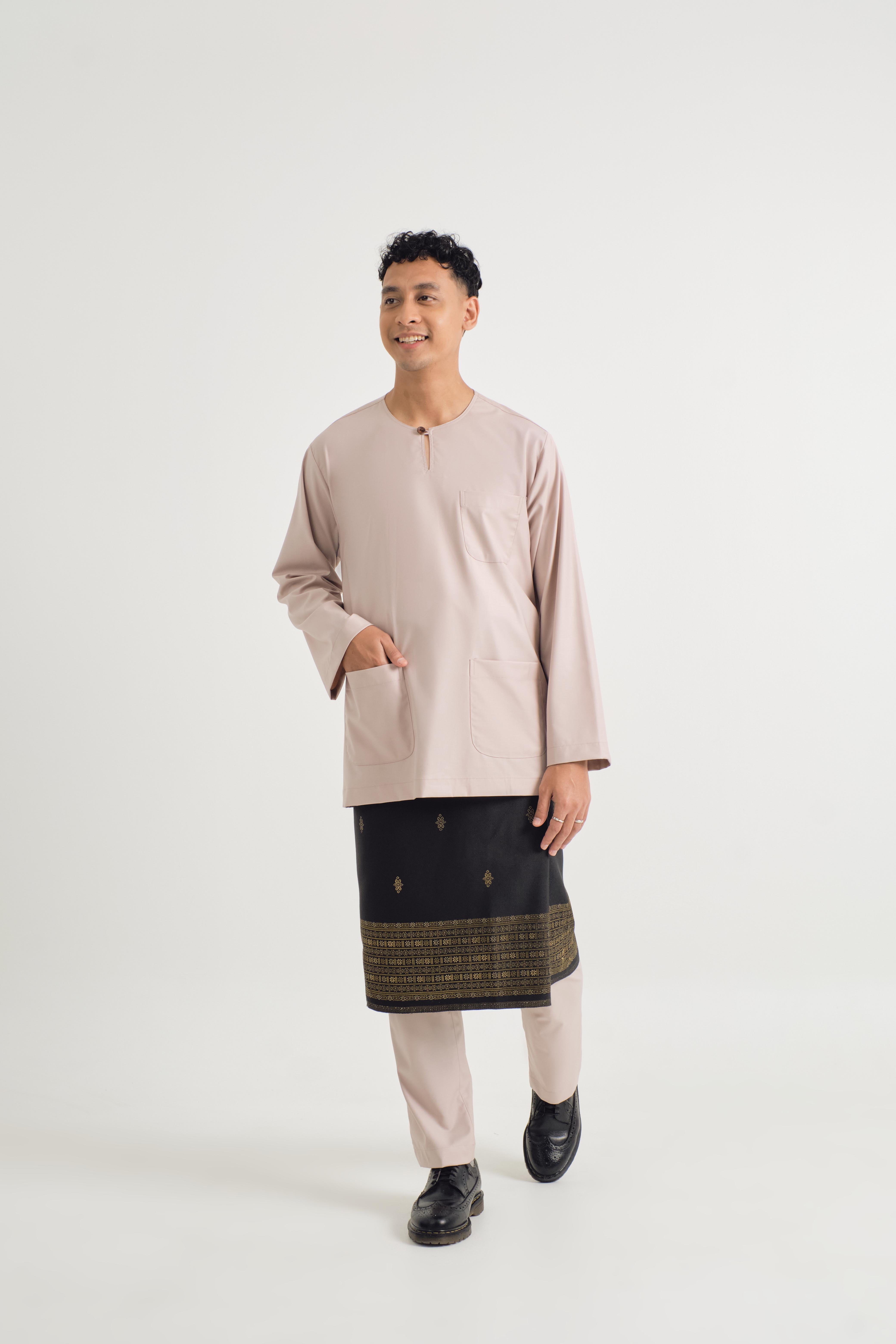 Patawali Classic Fit Baju Melayu Teluk Belanga - Warm Beige