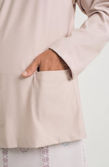 Patawali Modern Fit Baju Melayu Teluk Belanga - Warm Beige